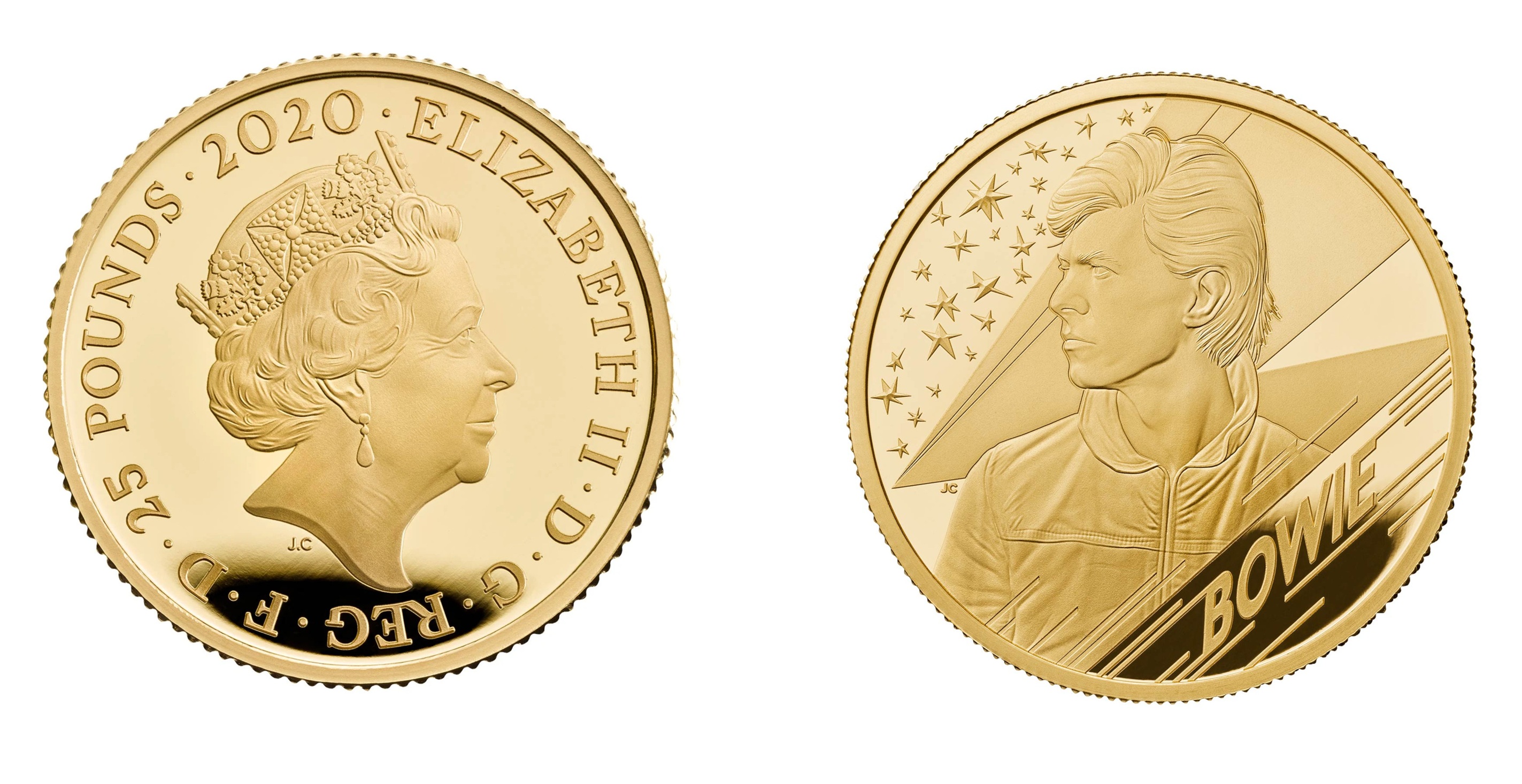 25 Pounds - Elizabeth II David Bowie; Gold (2020) — United Kingdom