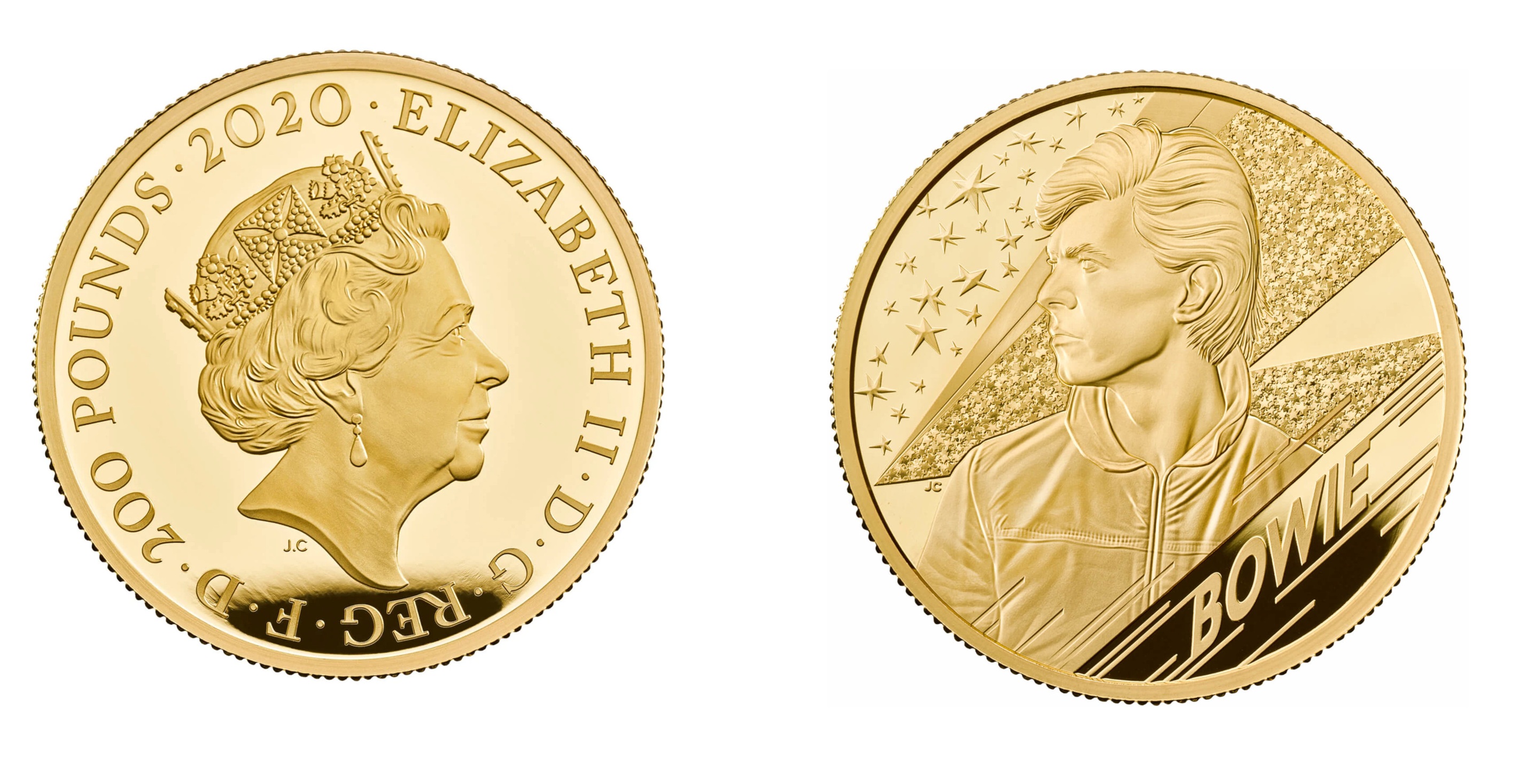 200 Pounds - Elizabeth II David Bowie; Gold (2020) — United Kingdom