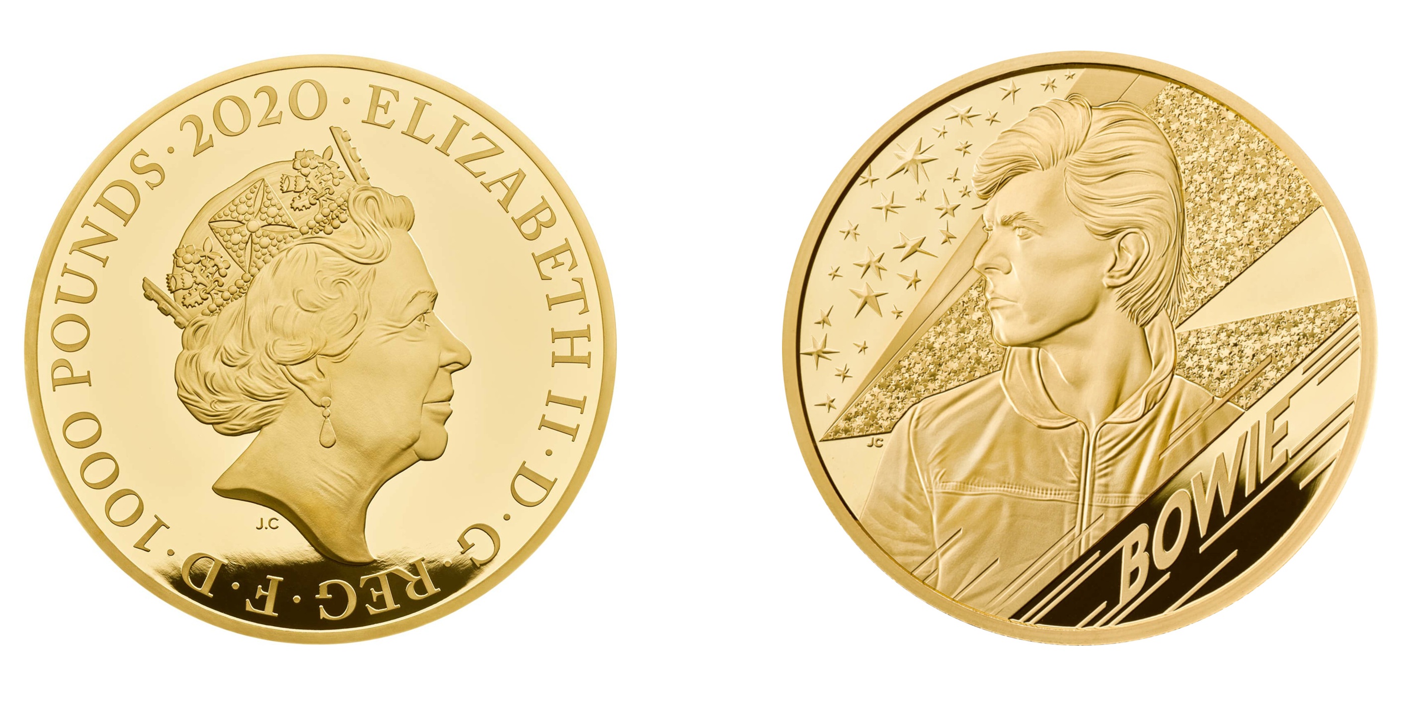 1000 Pounds - Elizabeth II David Bowie; Gold (2020) — United Kingdom