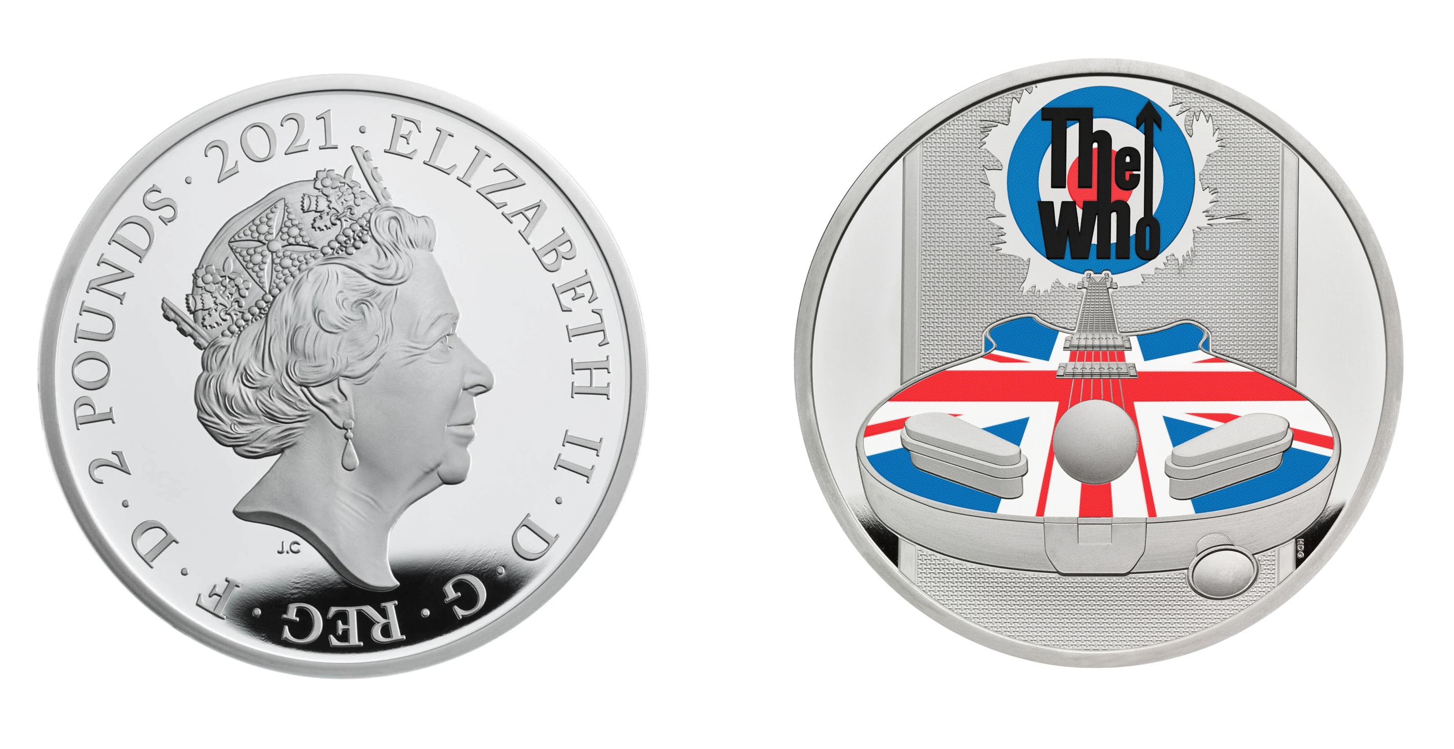2 Pounds - Elizabeth II The Who; Silver (2021) — United Kingdom