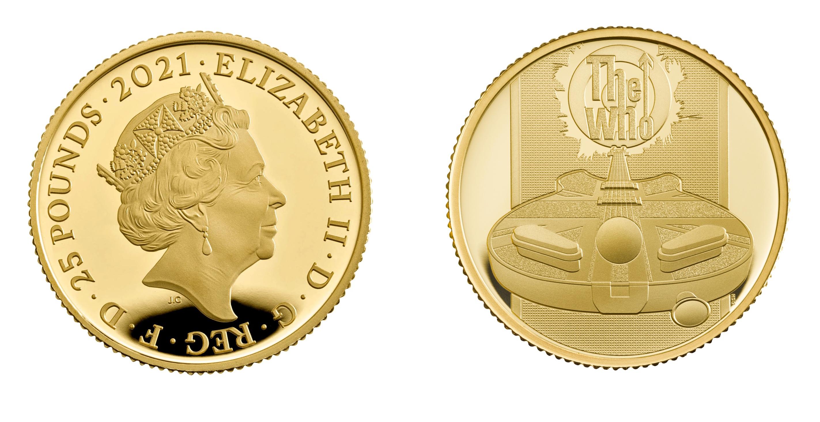25 Pounds - Elizabeth II The Who; Gold (2021) — United Kingdom