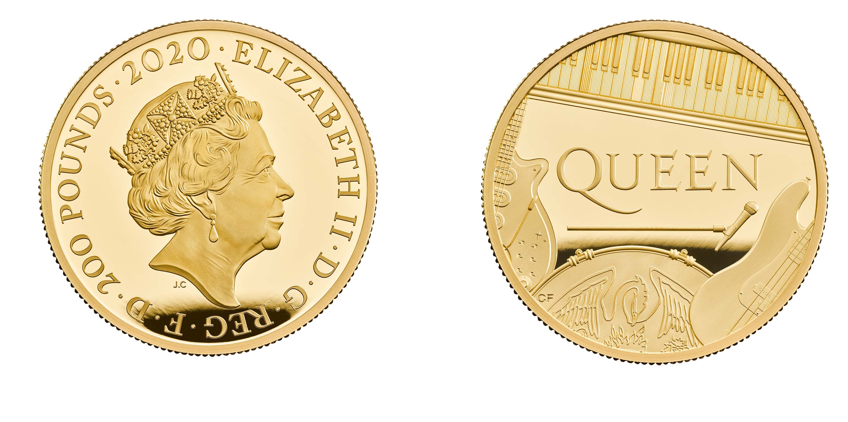 200 Pounds - Elizabeth II The band Queen; Gold (2020) — United Kingdom