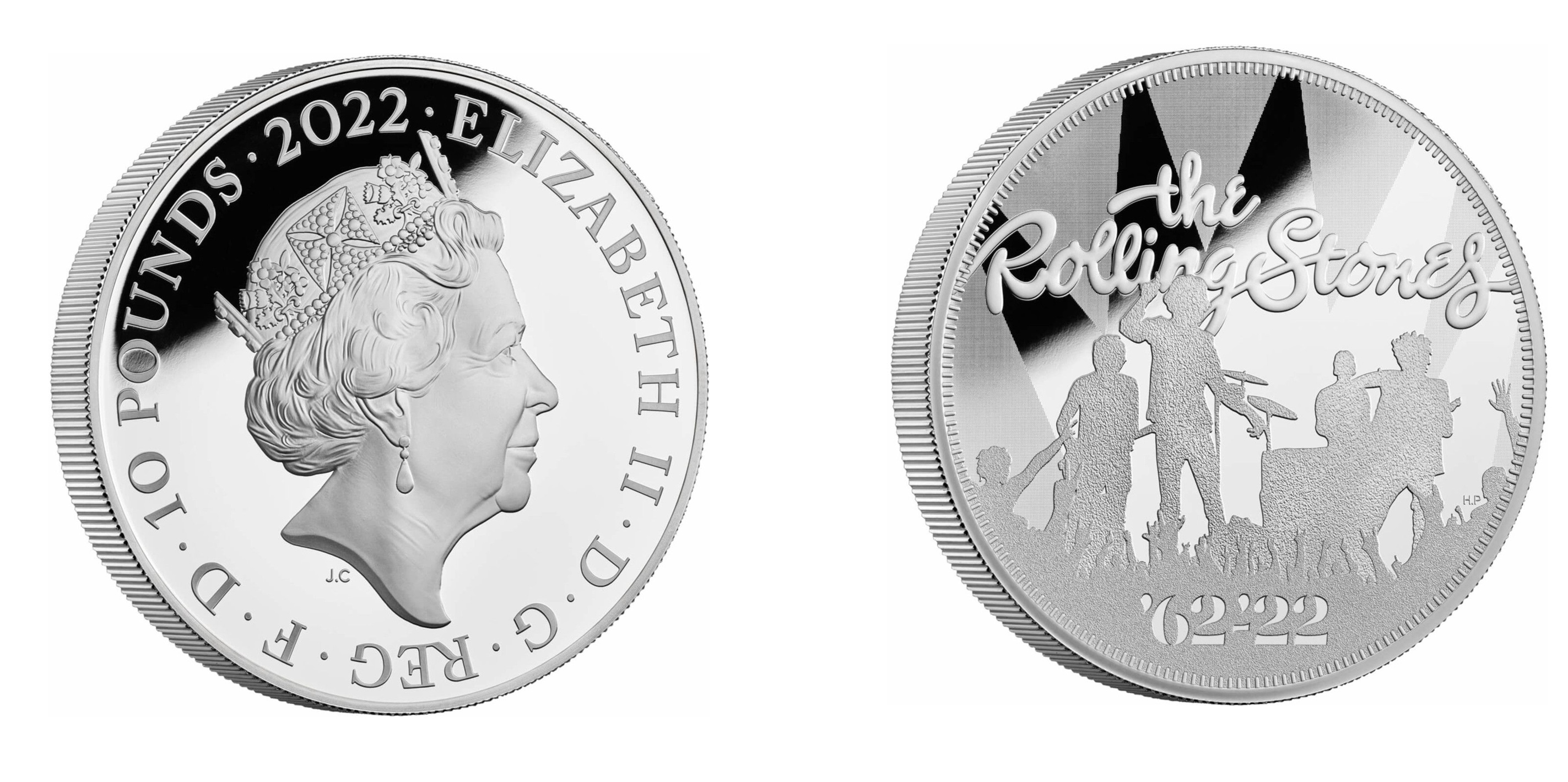 10 Pounds - Elizabeth II The Rolling Stones; Silver (2022) — United Kingdom