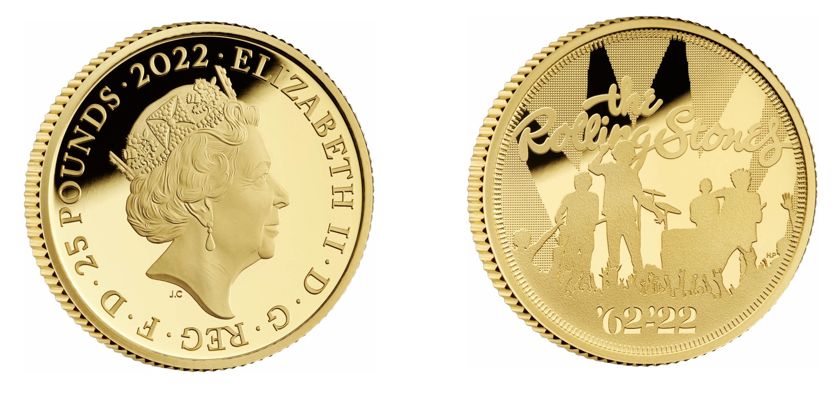 25 Pounds - Elizabeth II The Rolling Stones; Gold (2022) — United Kingdom