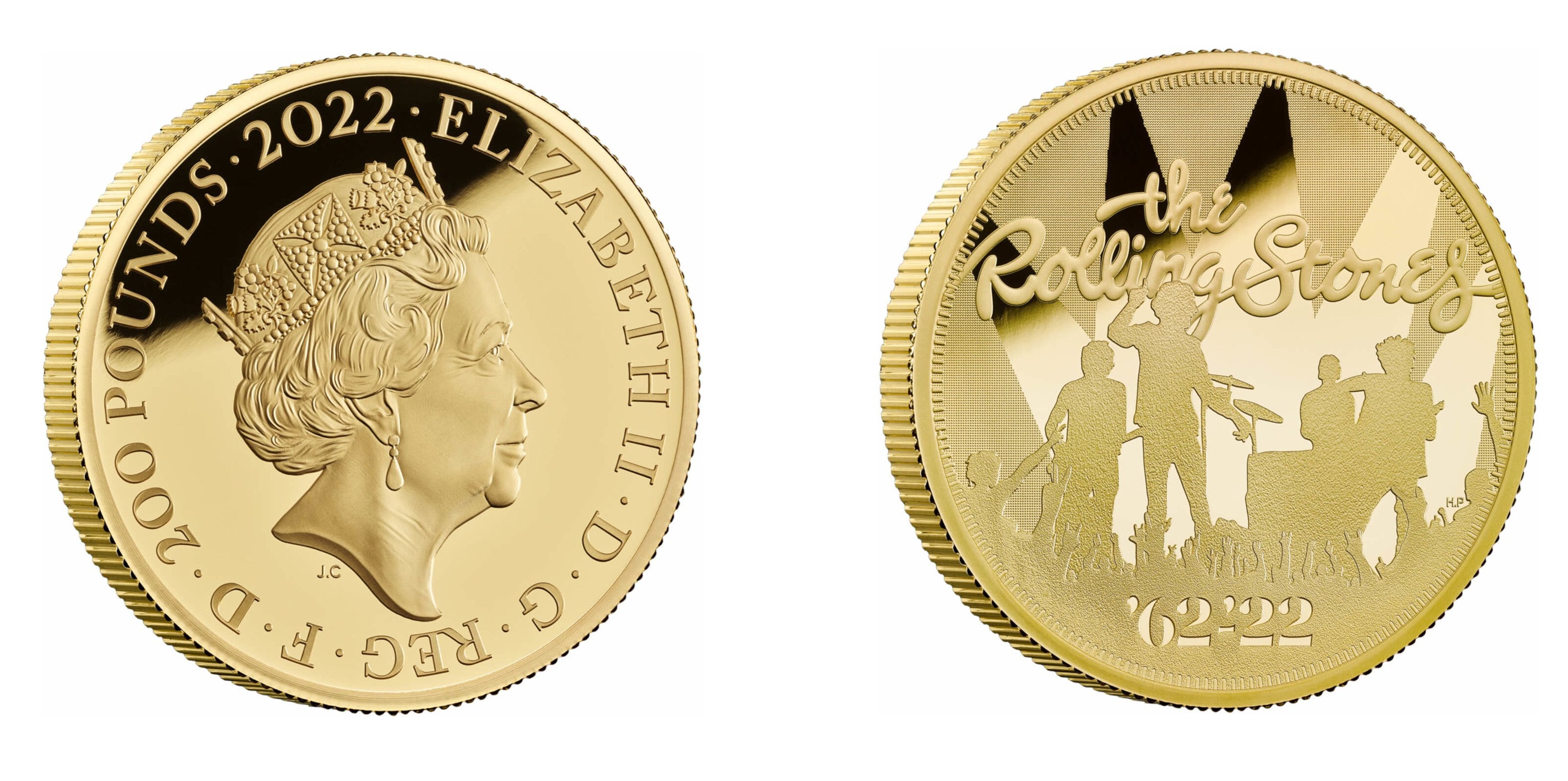 200 Pounds - Elizabeth II The Rolling Stones; Gold (2022) — United Kingdom