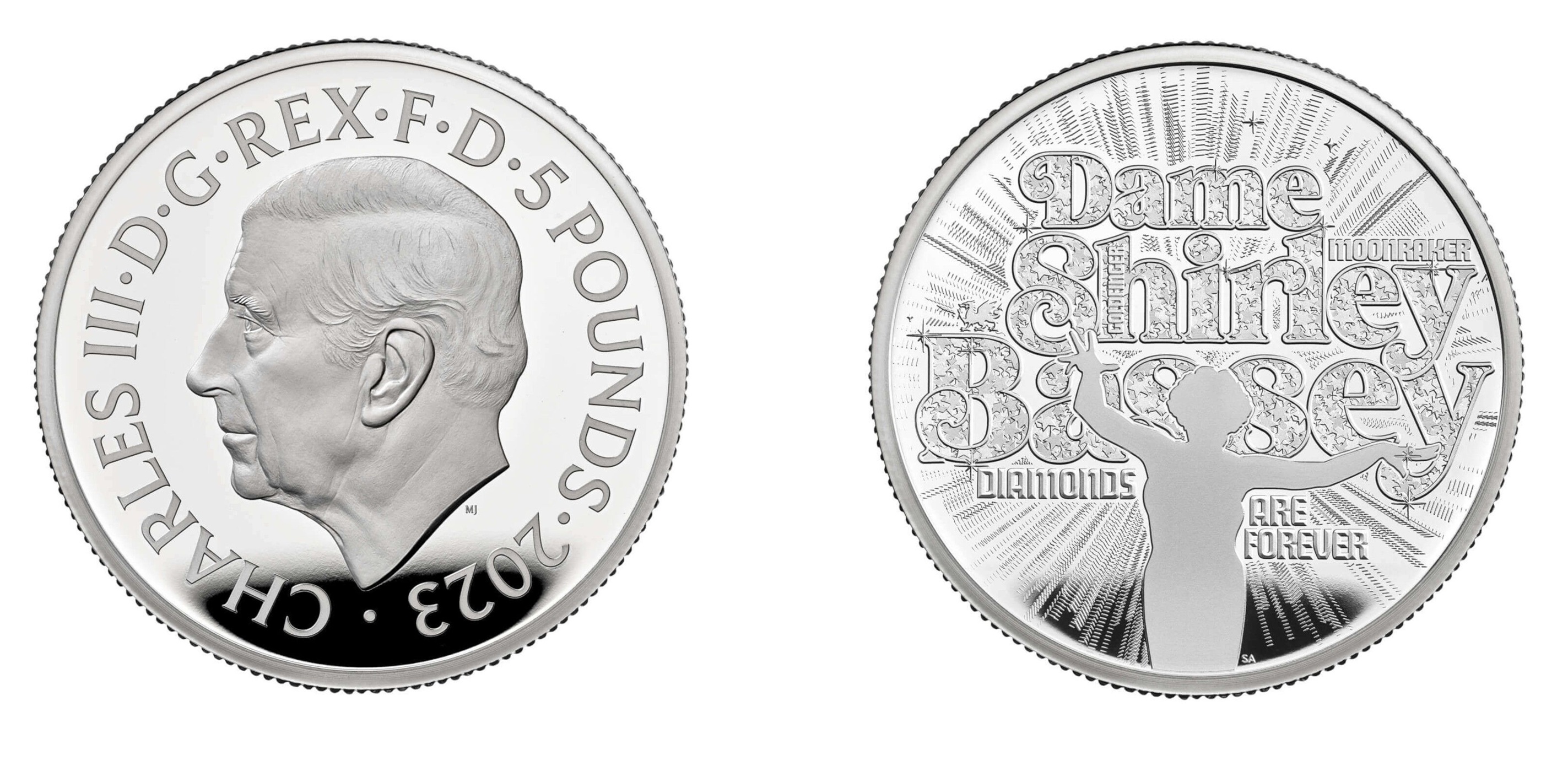 5 Pounds - Charles III Dame Shirley Bassey; Silver (2023) — United Kingdom