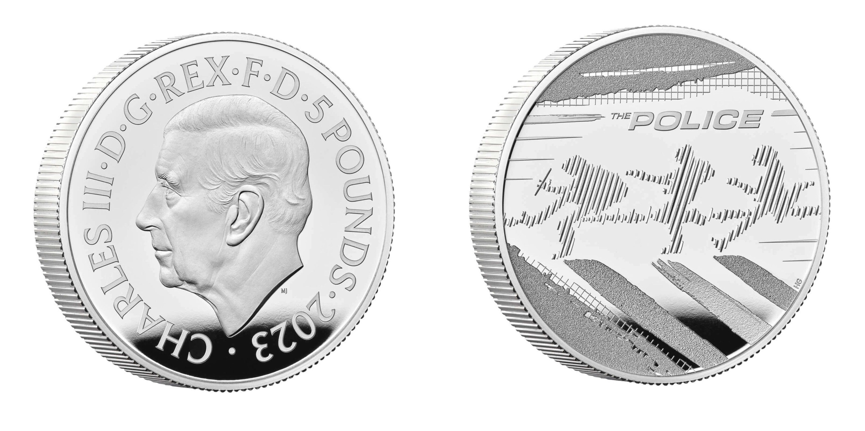 5 Pounds - Charles III The Police; Silver (2023) — United Kingdom
