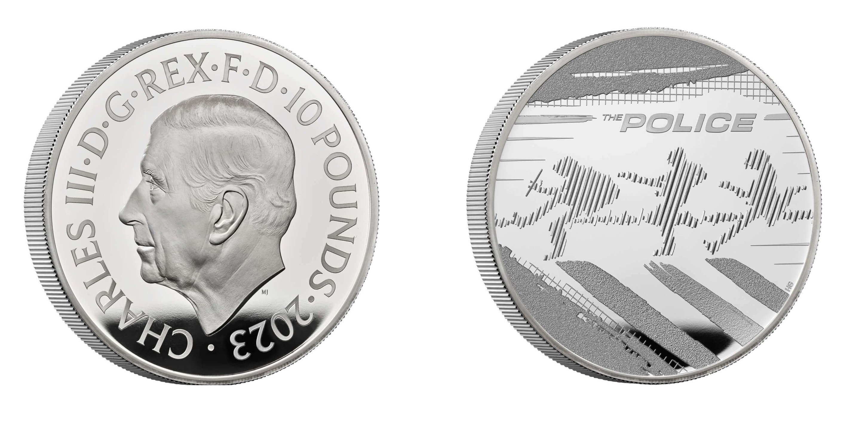 10 Pounds - Charles III The Police; Silver (2023) — United Kingdom