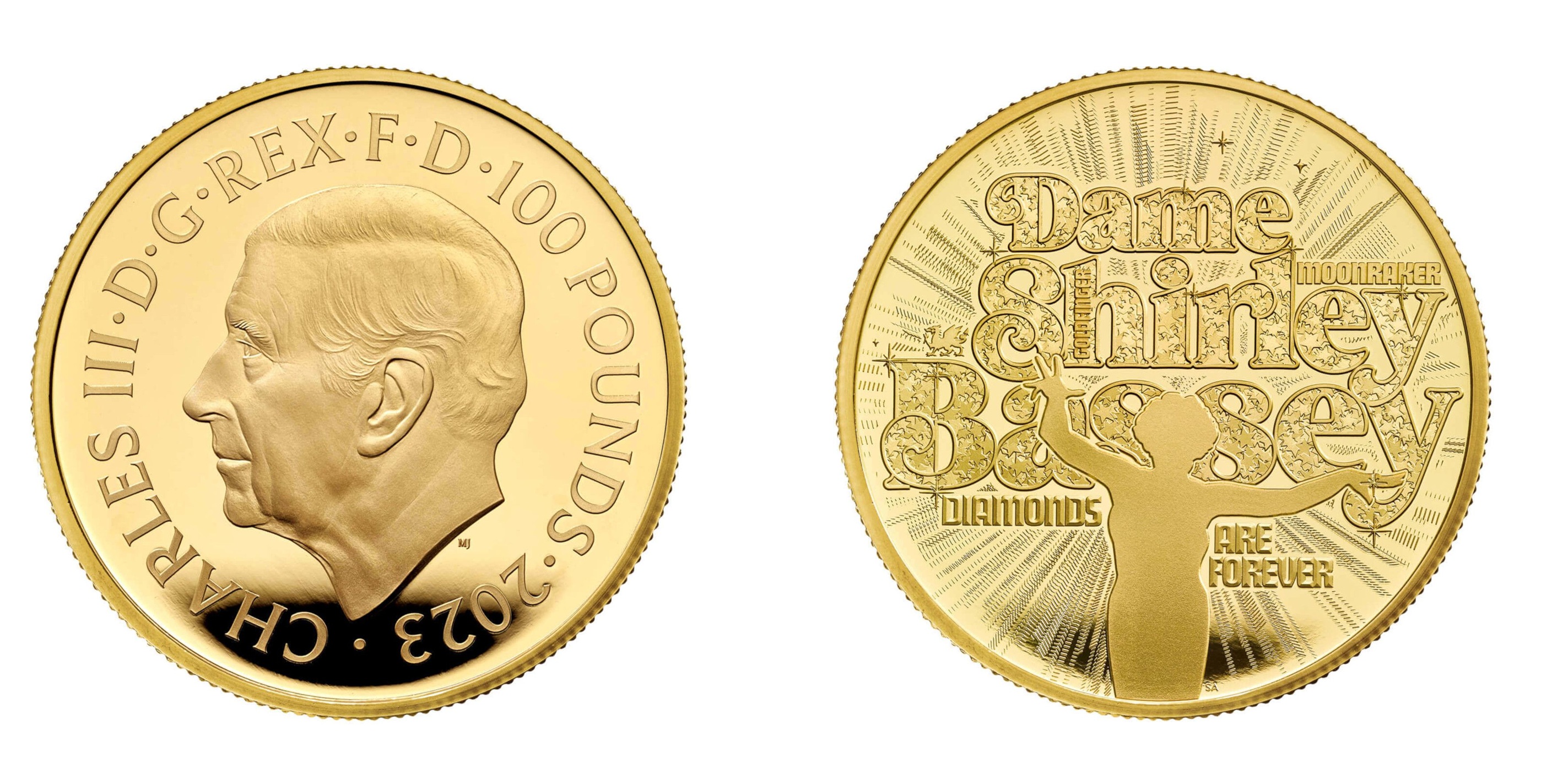 100 Pounds - Charles III Dame Shirley Bassey; Gold (2023) — United Kingdom