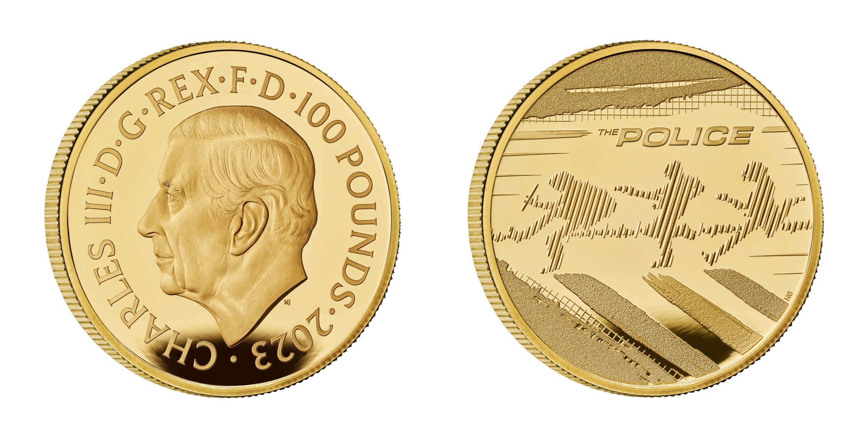 100 Pounds - Charles III The Police; Gold (2023) — United Kingdom