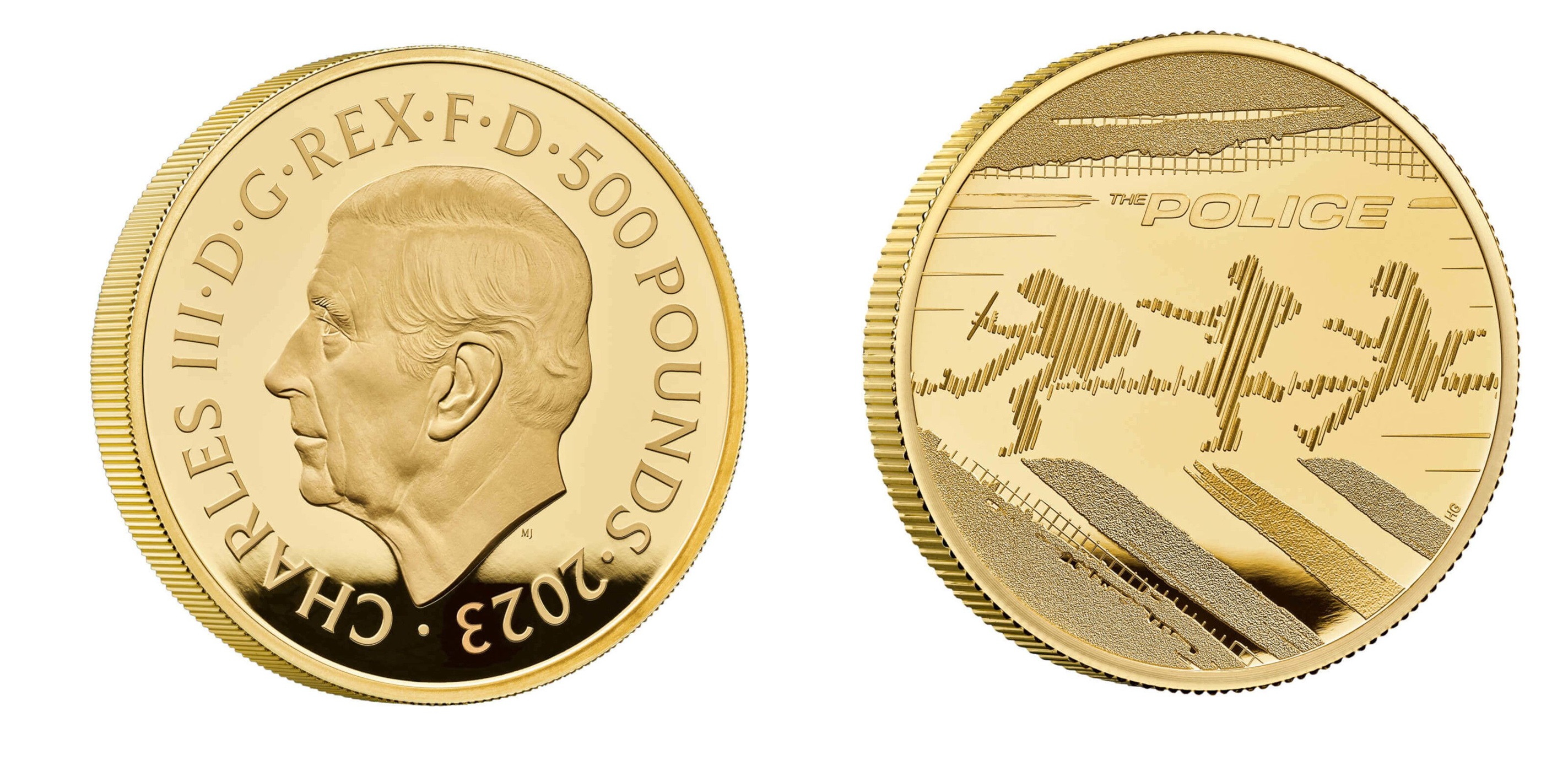 500 Pounds - Charles III The Police; Gold (2023) — United Kingdom