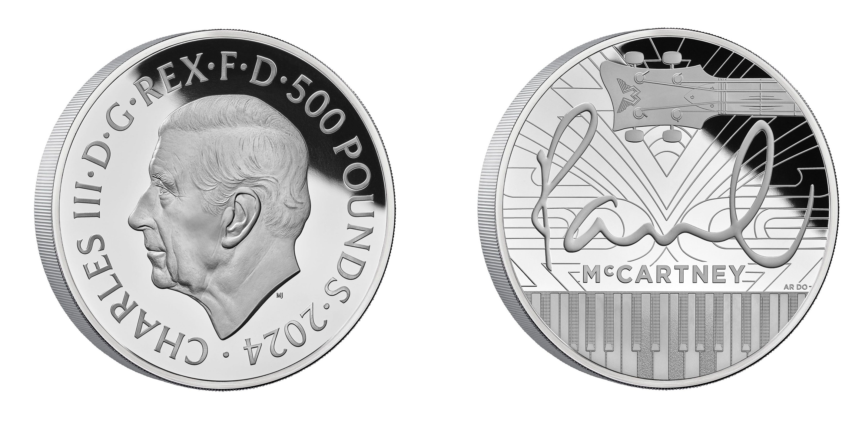500 Pounds - Charles III Paul McCartney; Silver (2024) — United Kingdom