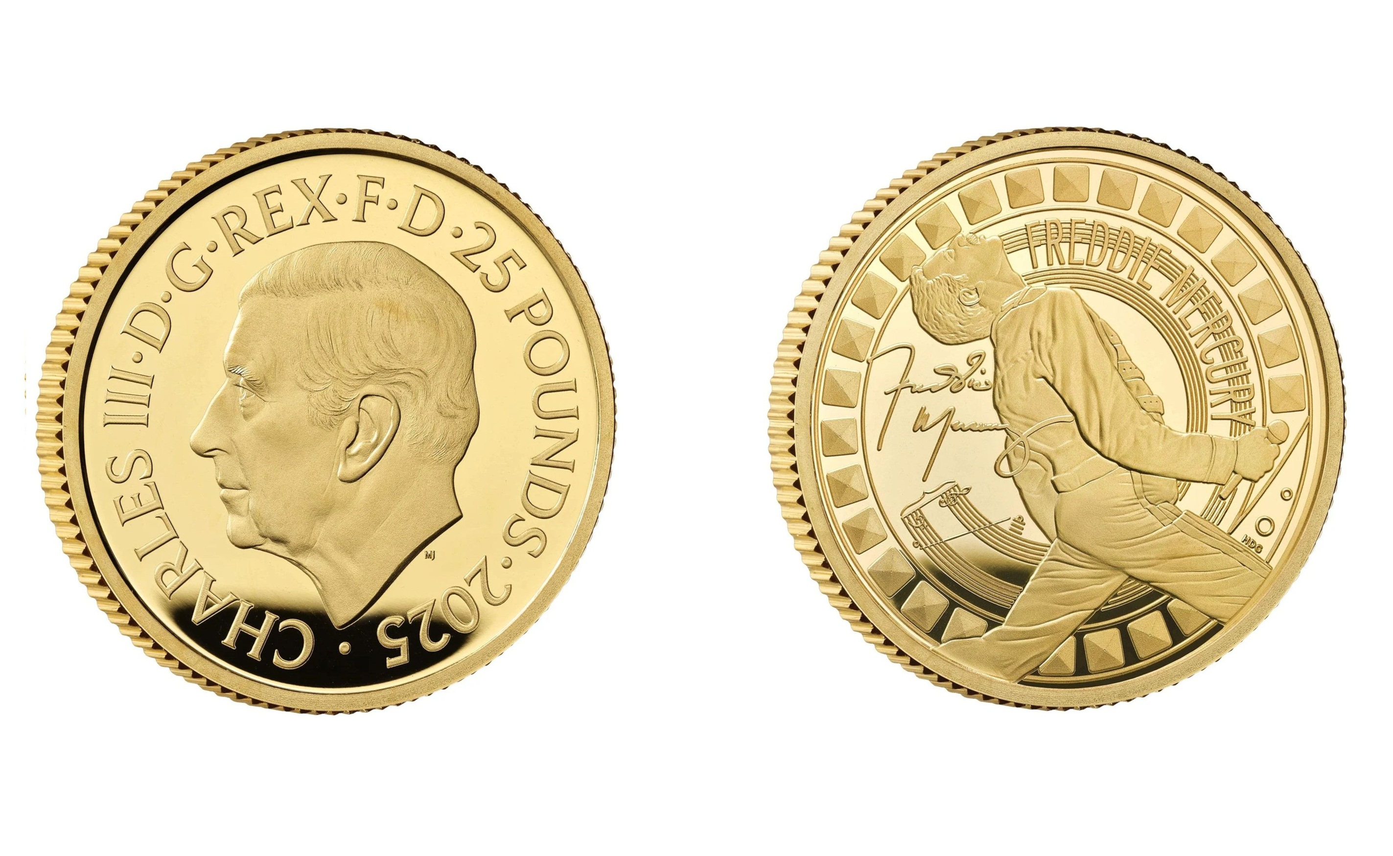 25 Pounds - Charles III Freddie Mercury; Gold (2025) — United Kingdom