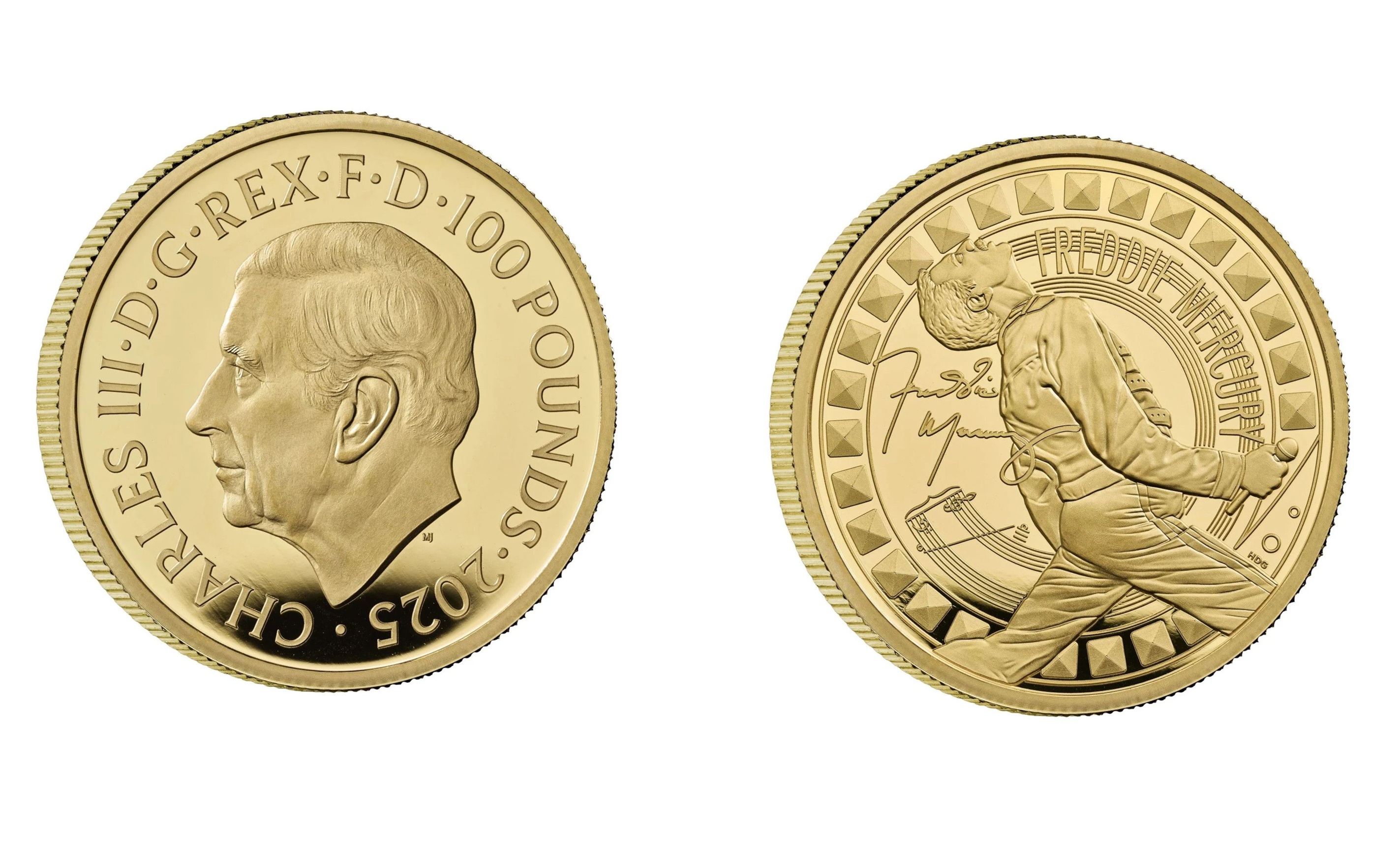 100 Pounds - Charles III Freddie Mercury; Gold (2025) — United Kingdom