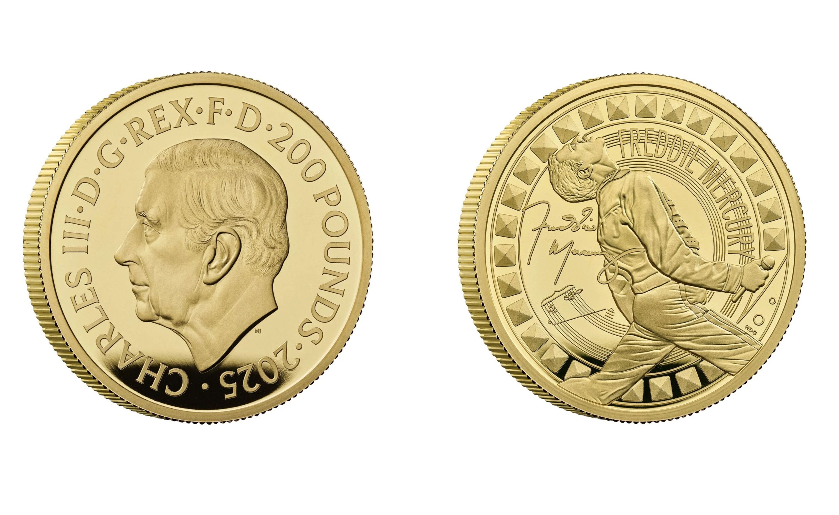 200 Pounds - Charles III Freddie Mercury; Gold (2025) — United Kingdom