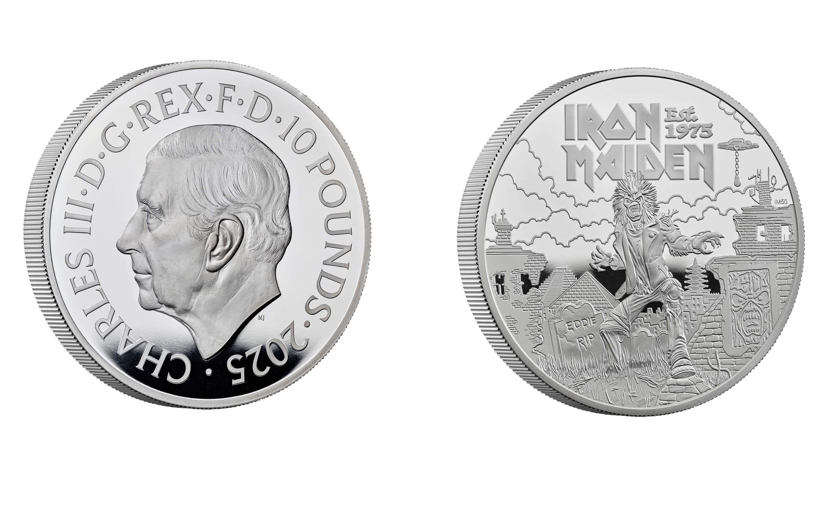 10 Pounds - Charles III Iron Maiden; Silver (2025) — United Kingdom