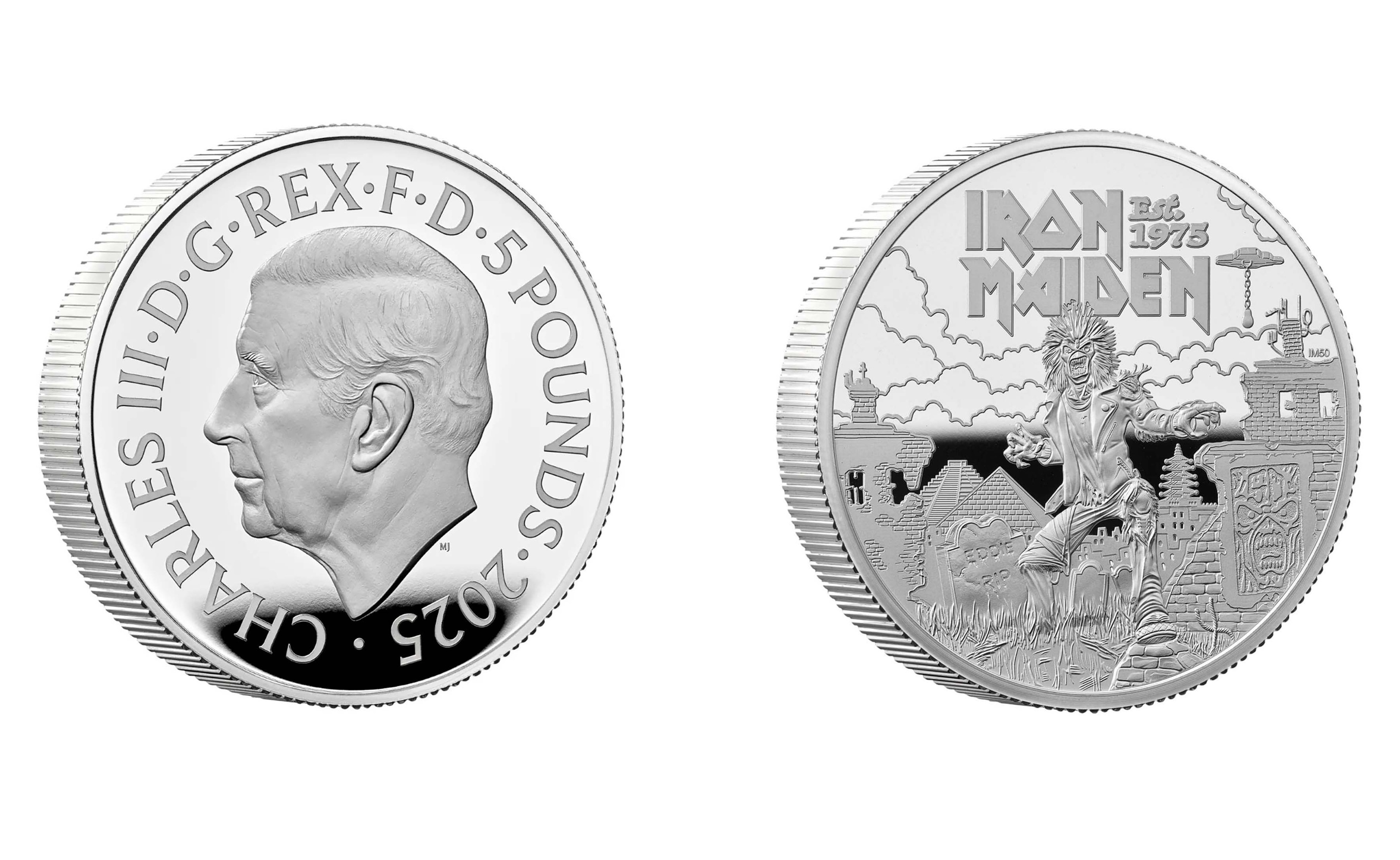 5 Pounds - Charles III Iron Maiden; Silver (2025) — United Kingdom