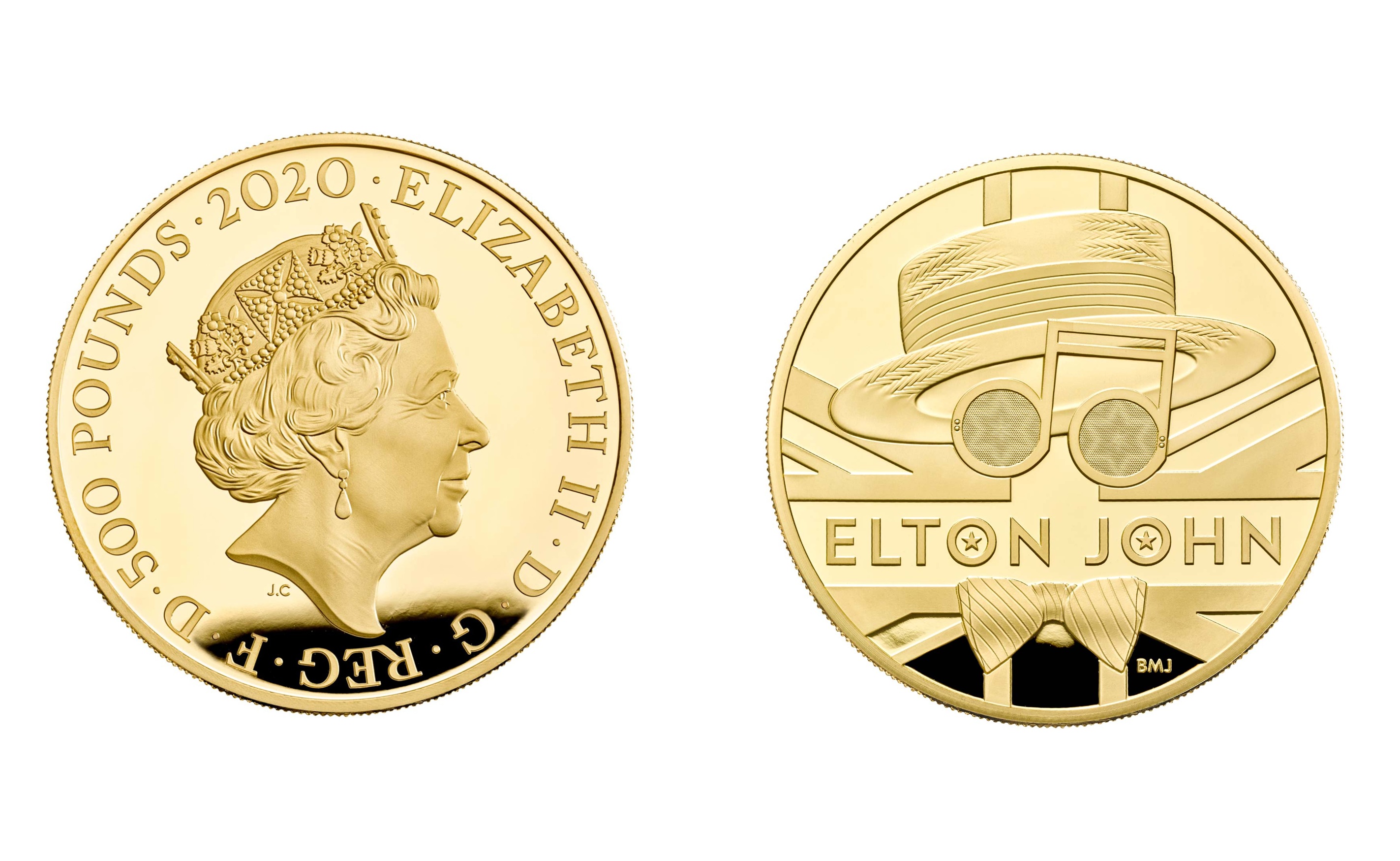 500 Pounds - Elizabeth II Elton John; Gold (2020) — United Kingdom