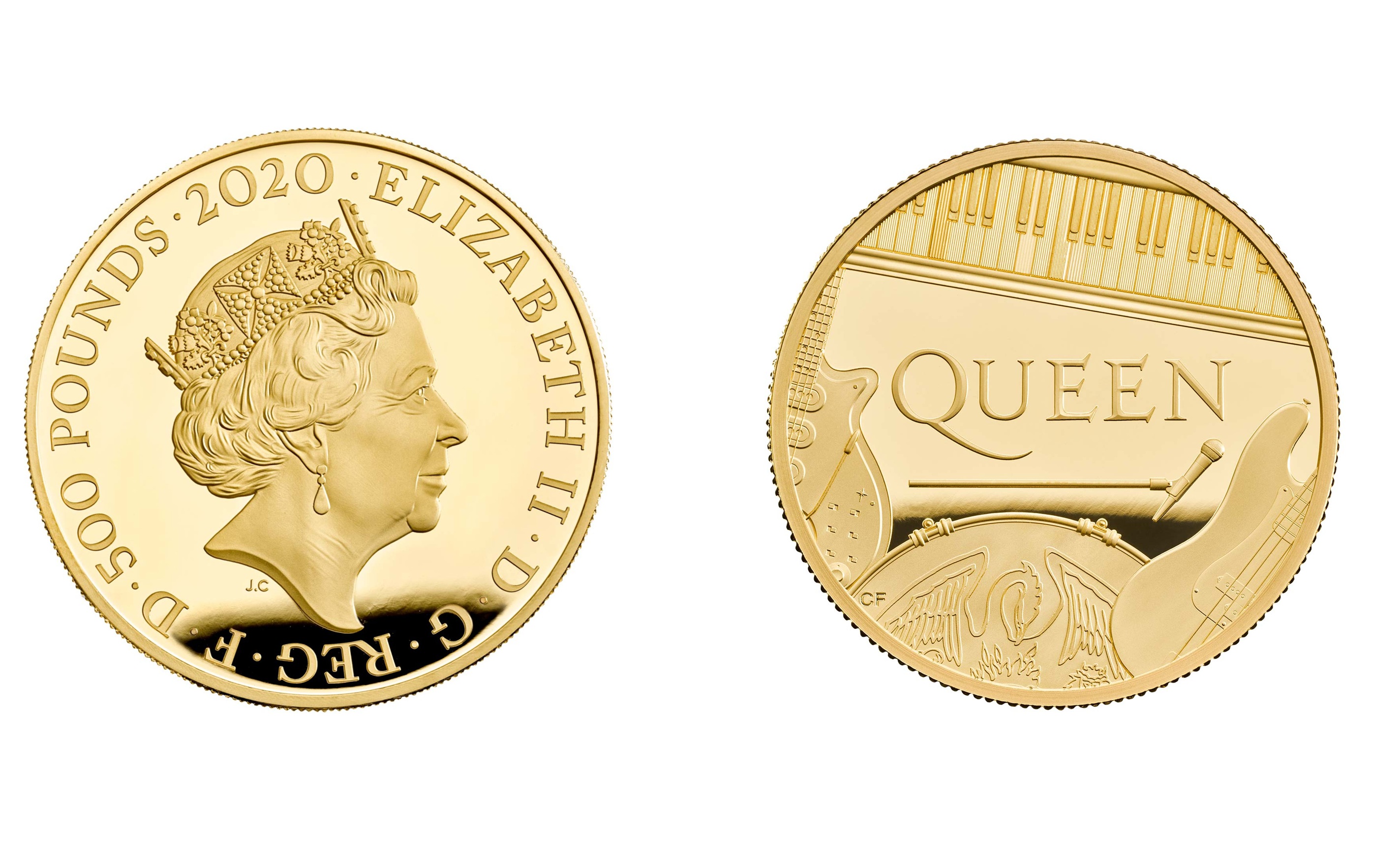 500 Pounds - Elizabeth II The band Queen; Gold (2020) — United Kingdom