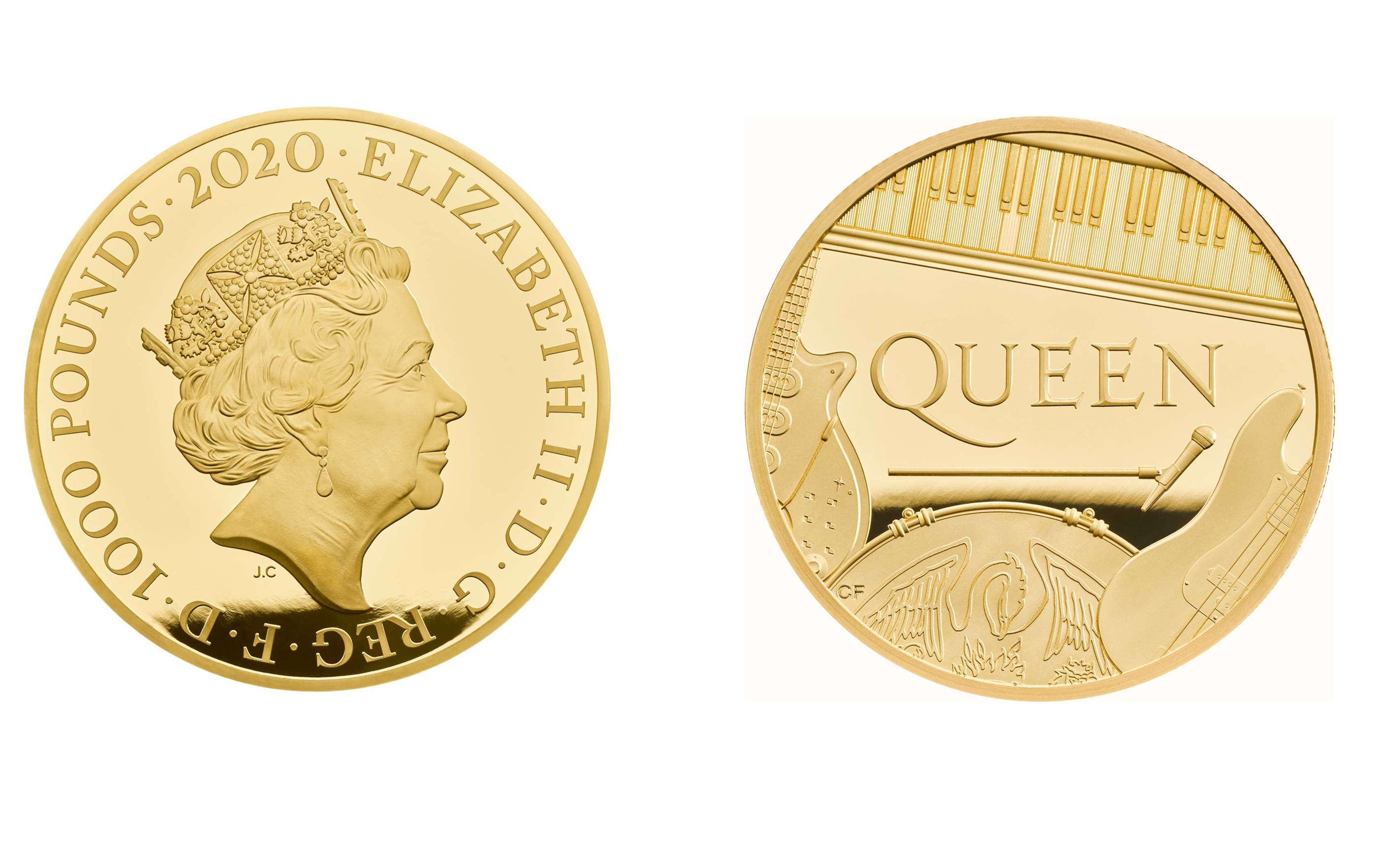 1000 Pounds - Elizabeth II The band Queen; Gold (2020) — United Kingdom