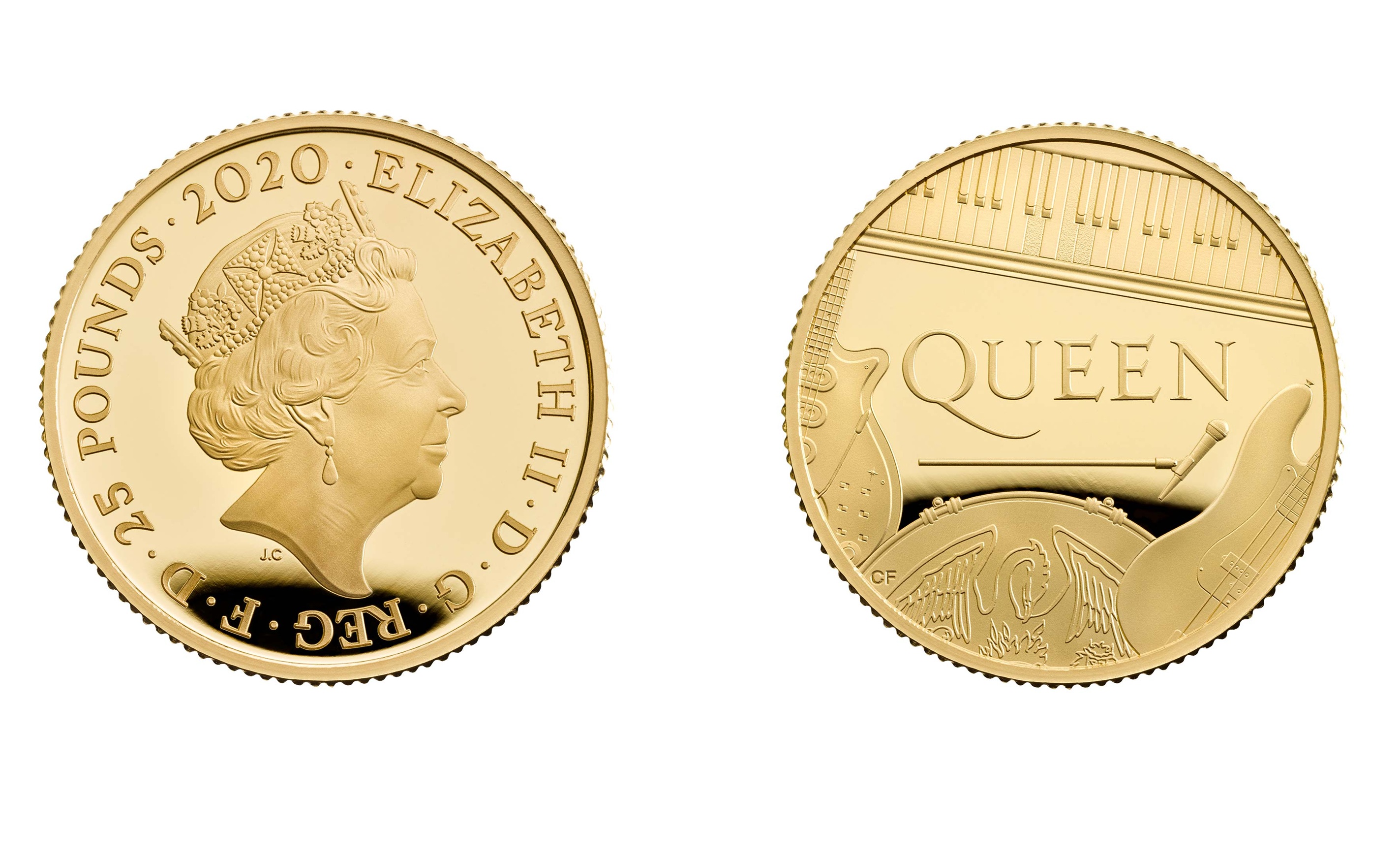 25 Pounds - Elizabeth II The band Queen; Gold (2020) — United Kingdom