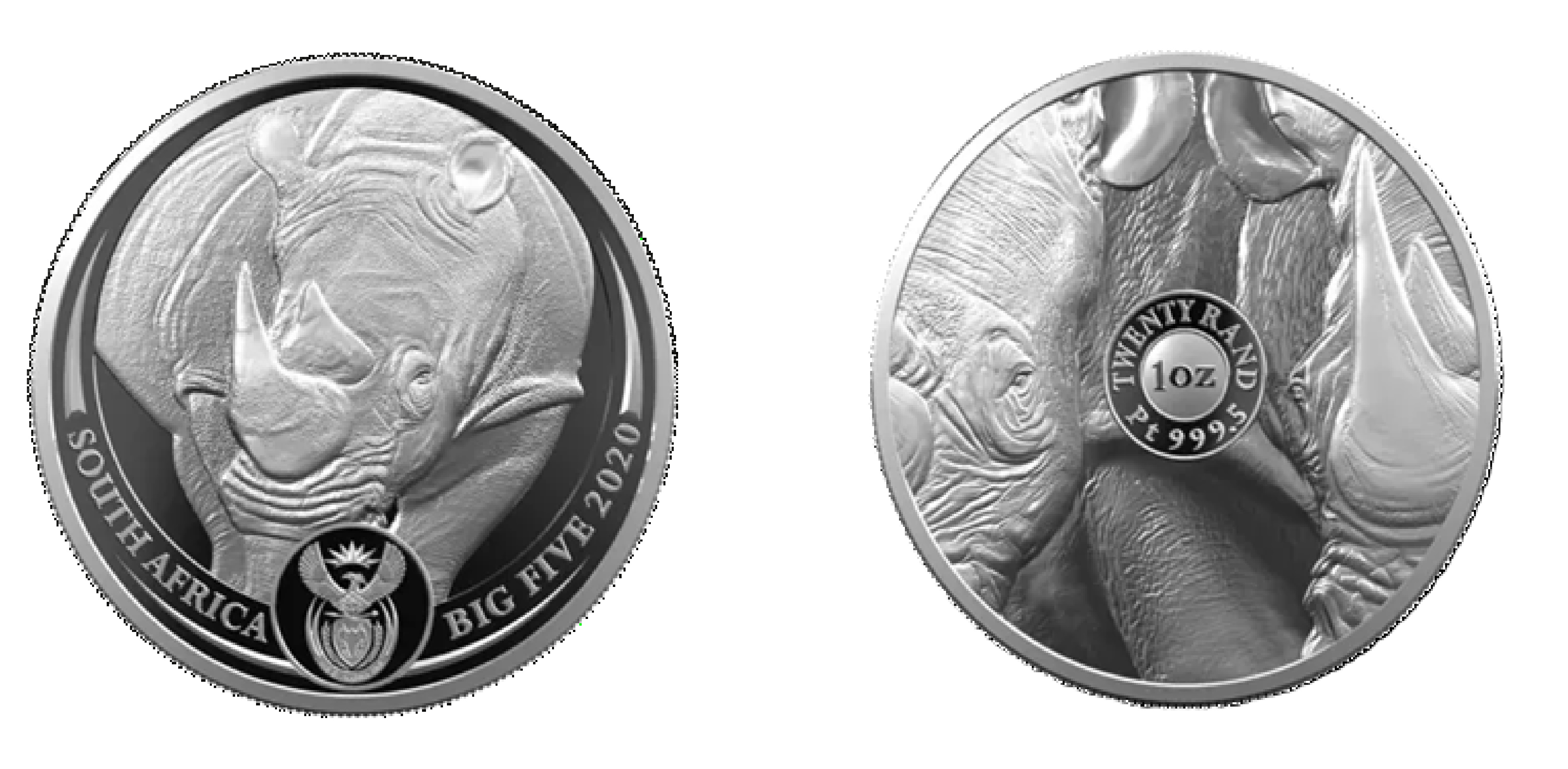 20 Rand The Big Five Series I - Rhino (2020) — South Africa