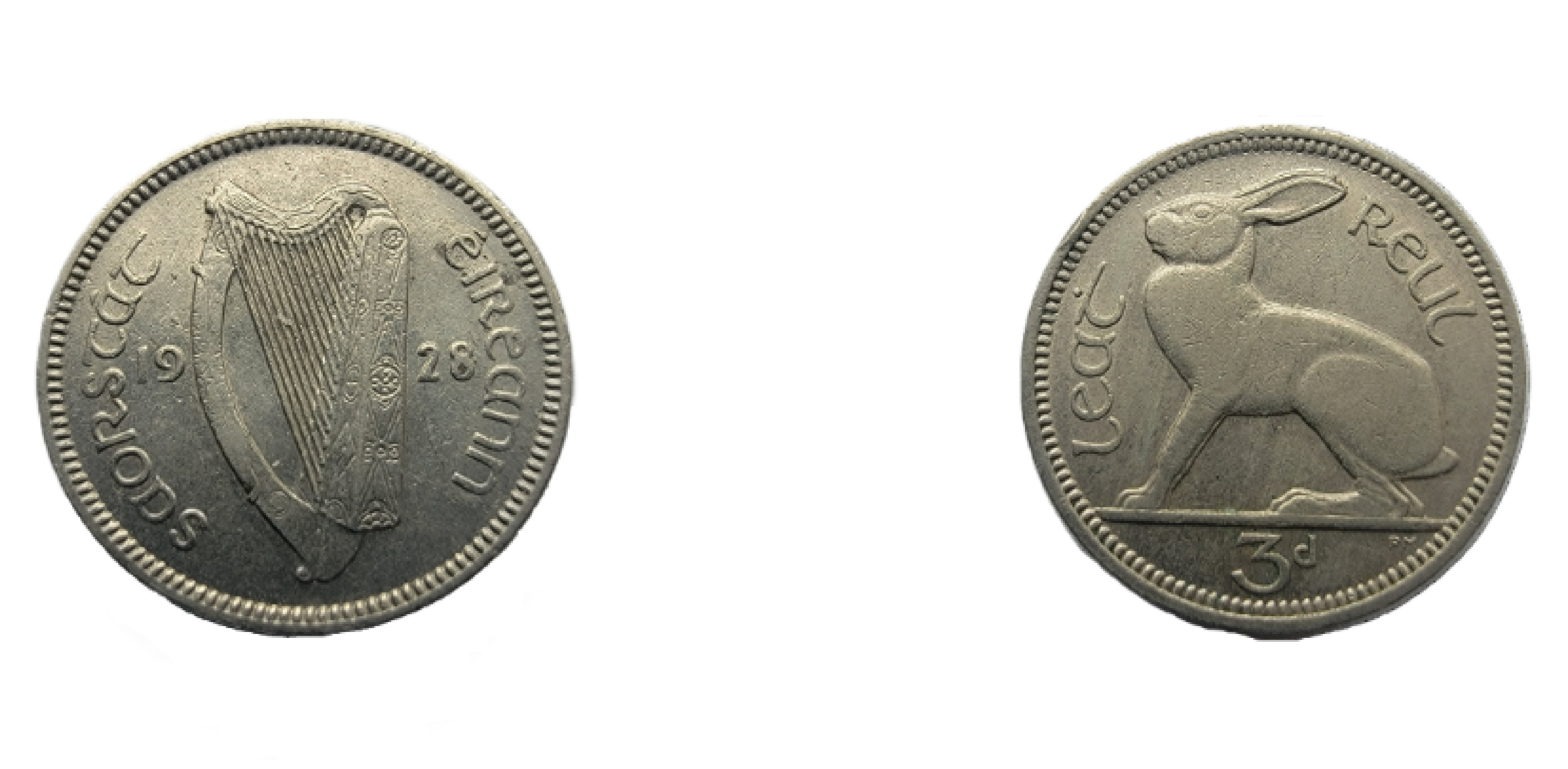 ½ Reul = 3 Pence (1928) — Ireland