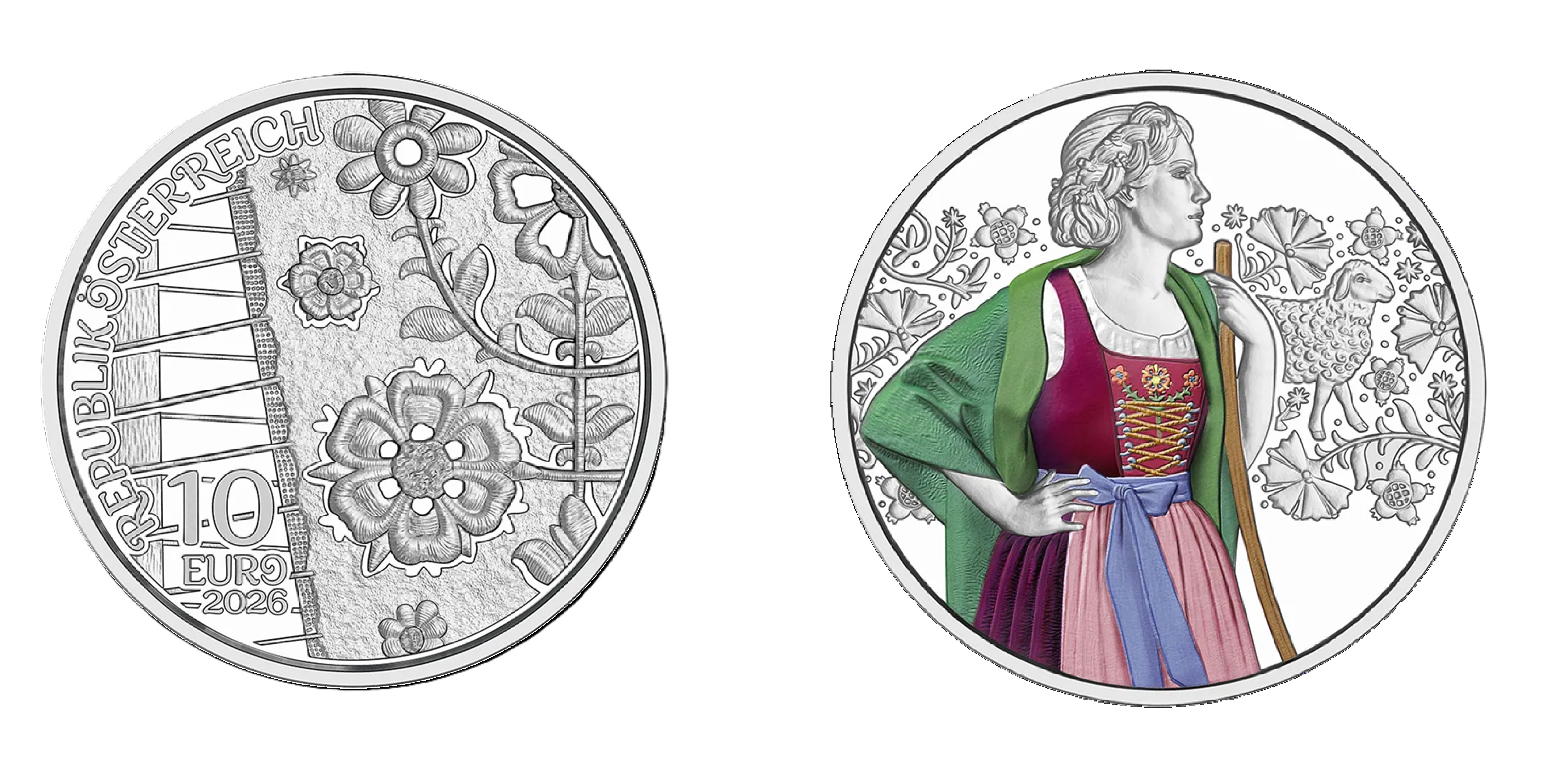 10 Euros Loden, silver, coloured (2026) — Austria
