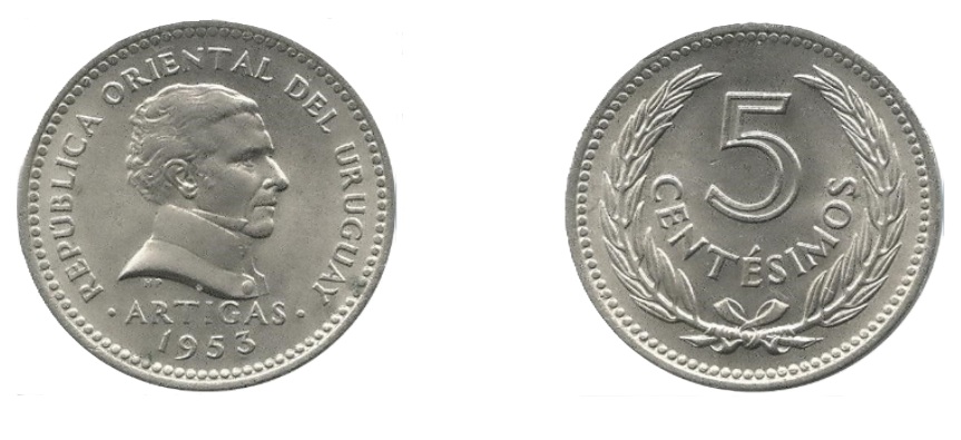 5 Centésimos (1953) — Uruguay