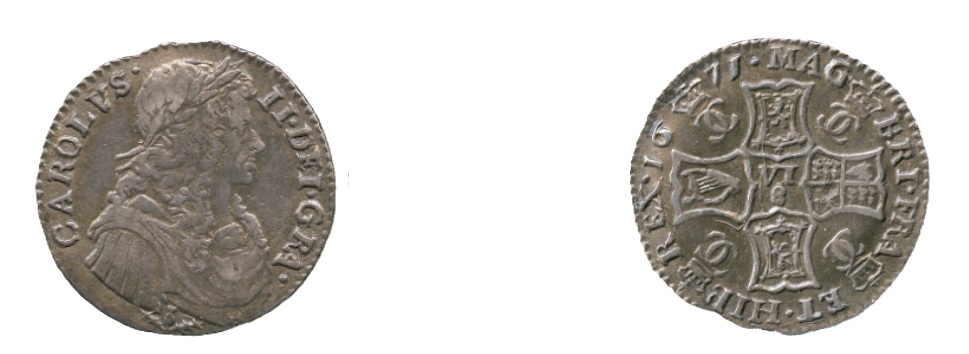½ Merk - Charles II 1st Coinage, Type II — Scotland