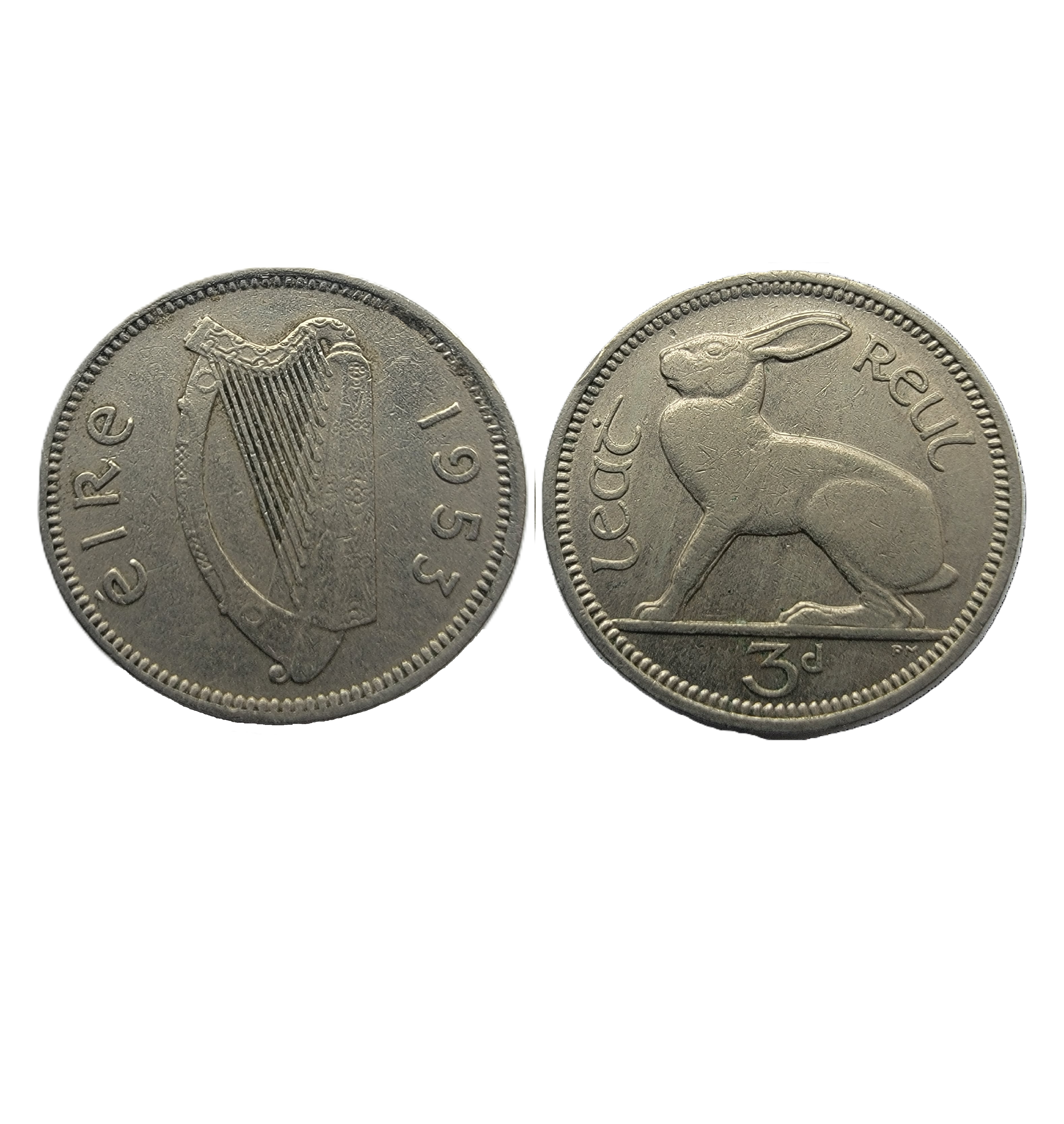 ½ Reul = 3 Pence (1953) — Ireland