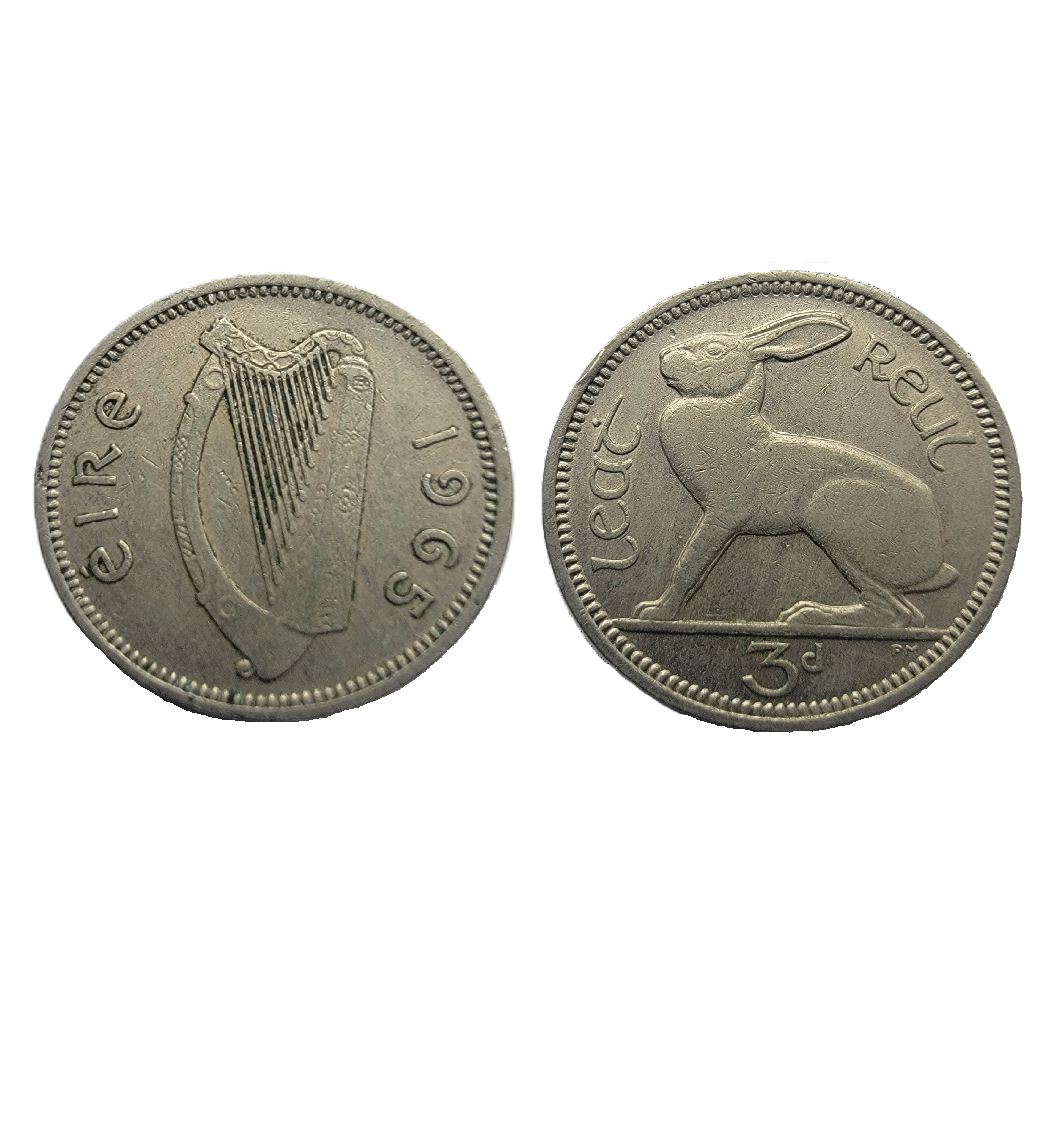 ½ Reul = 3 Pence (1965) — Ireland