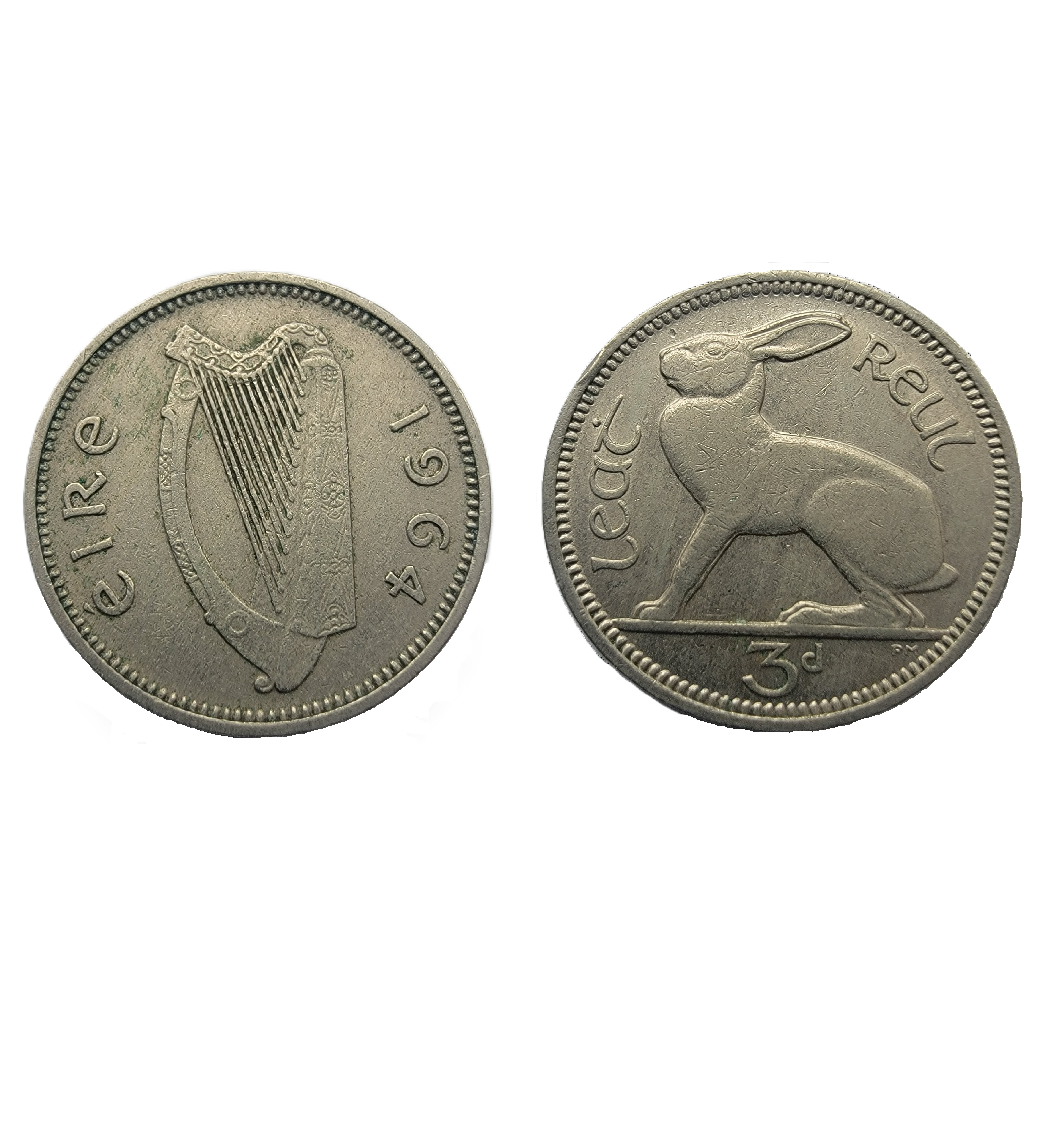 ½ Reul = 3 Pence (1964) — Ireland