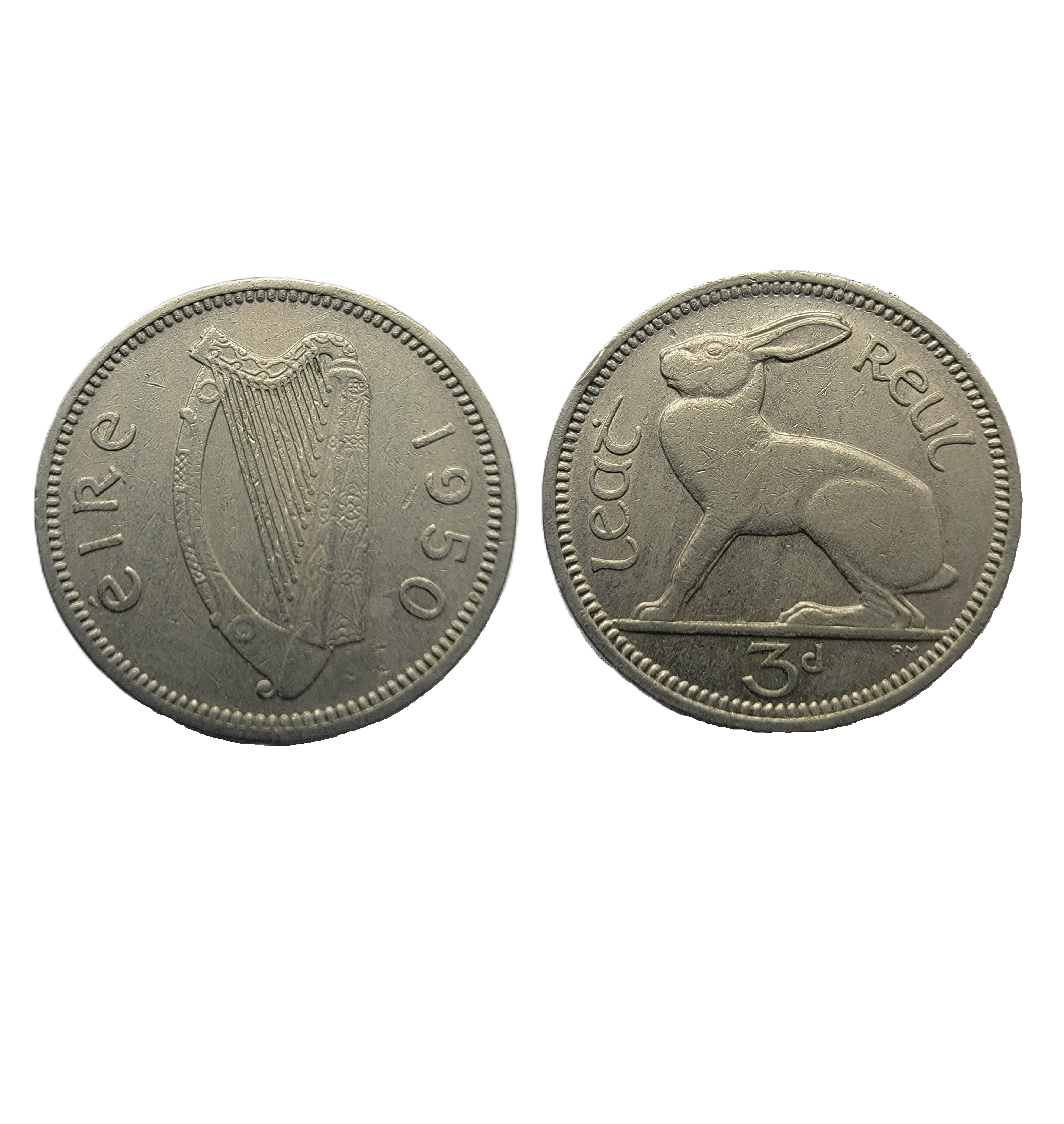 ½ Reul = 3 Pence (1950) — Ireland