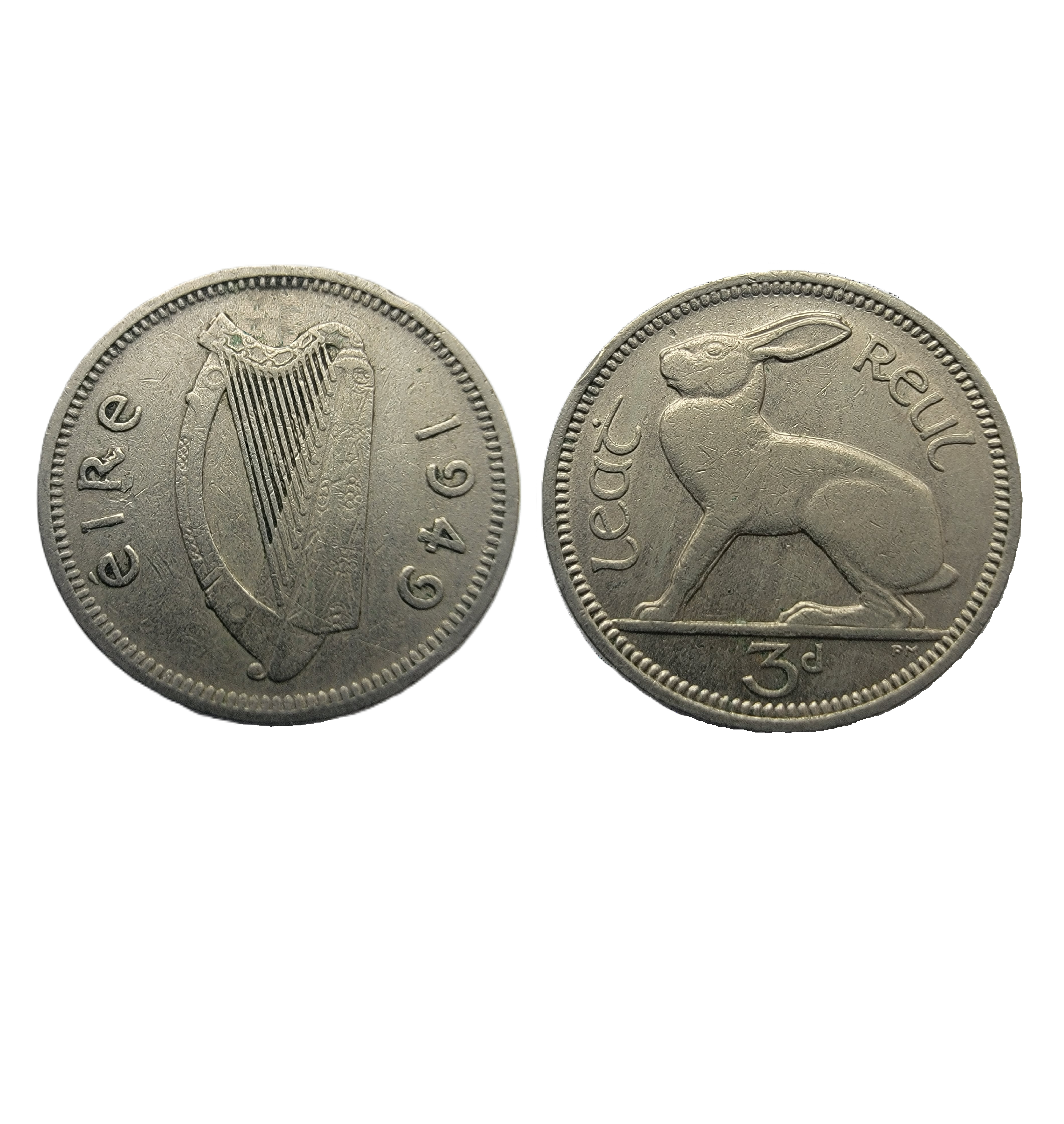 ½ Reul = 3 Pence (1949) — Ireland