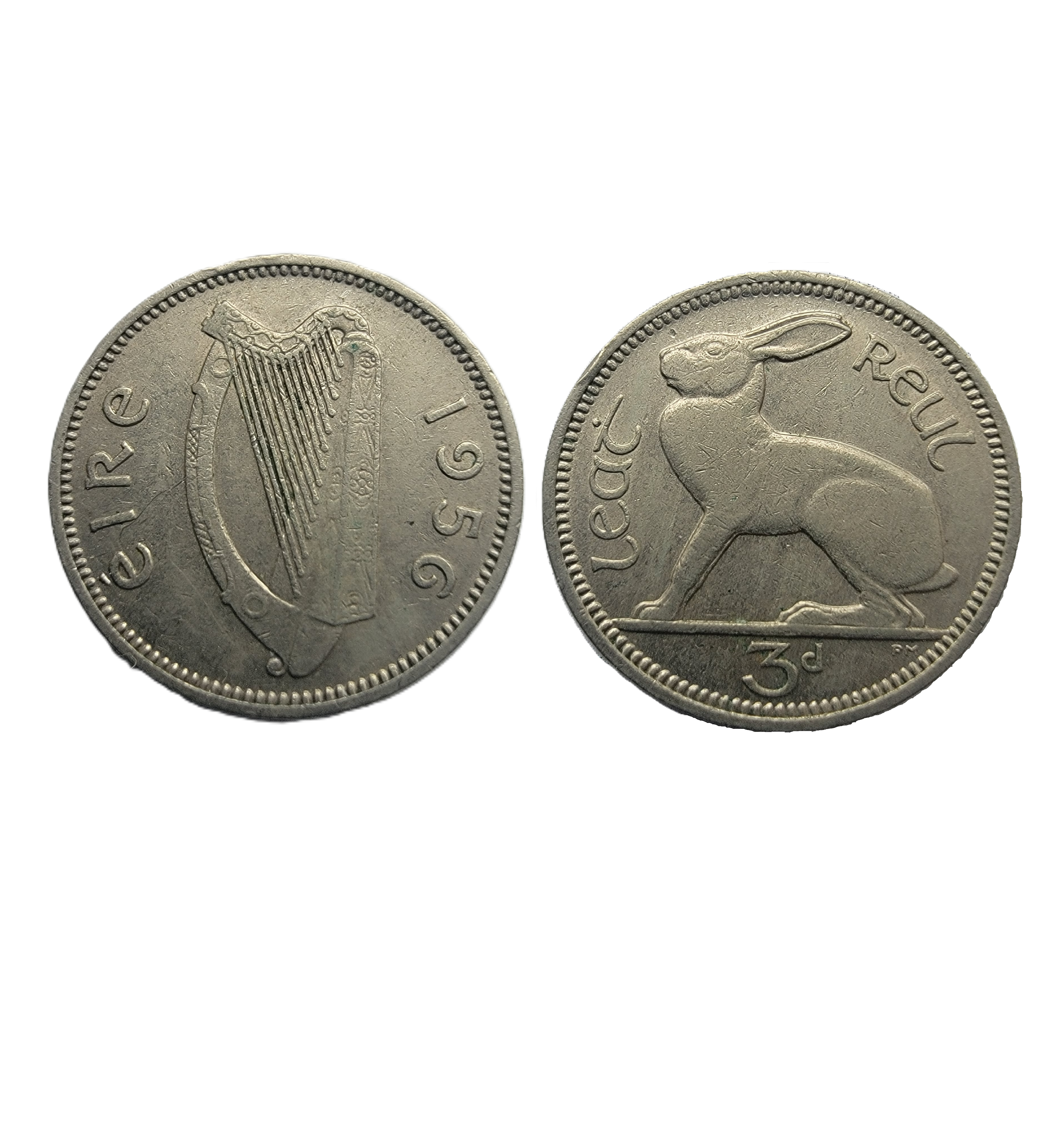 ½ Reul = 3 Pence (1956) — Ireland