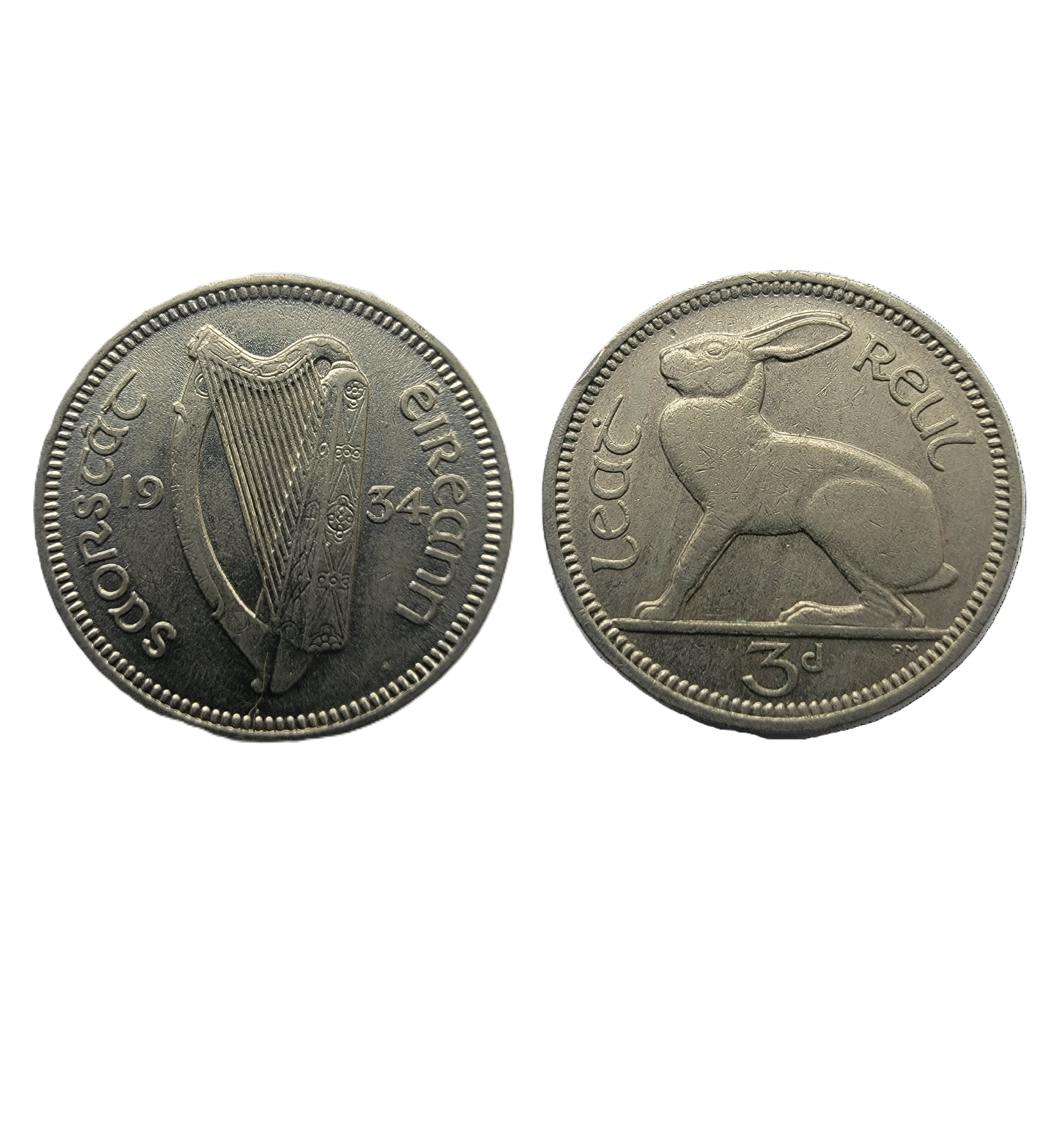 ½ Reul = 3 Pence (1934) — Ireland