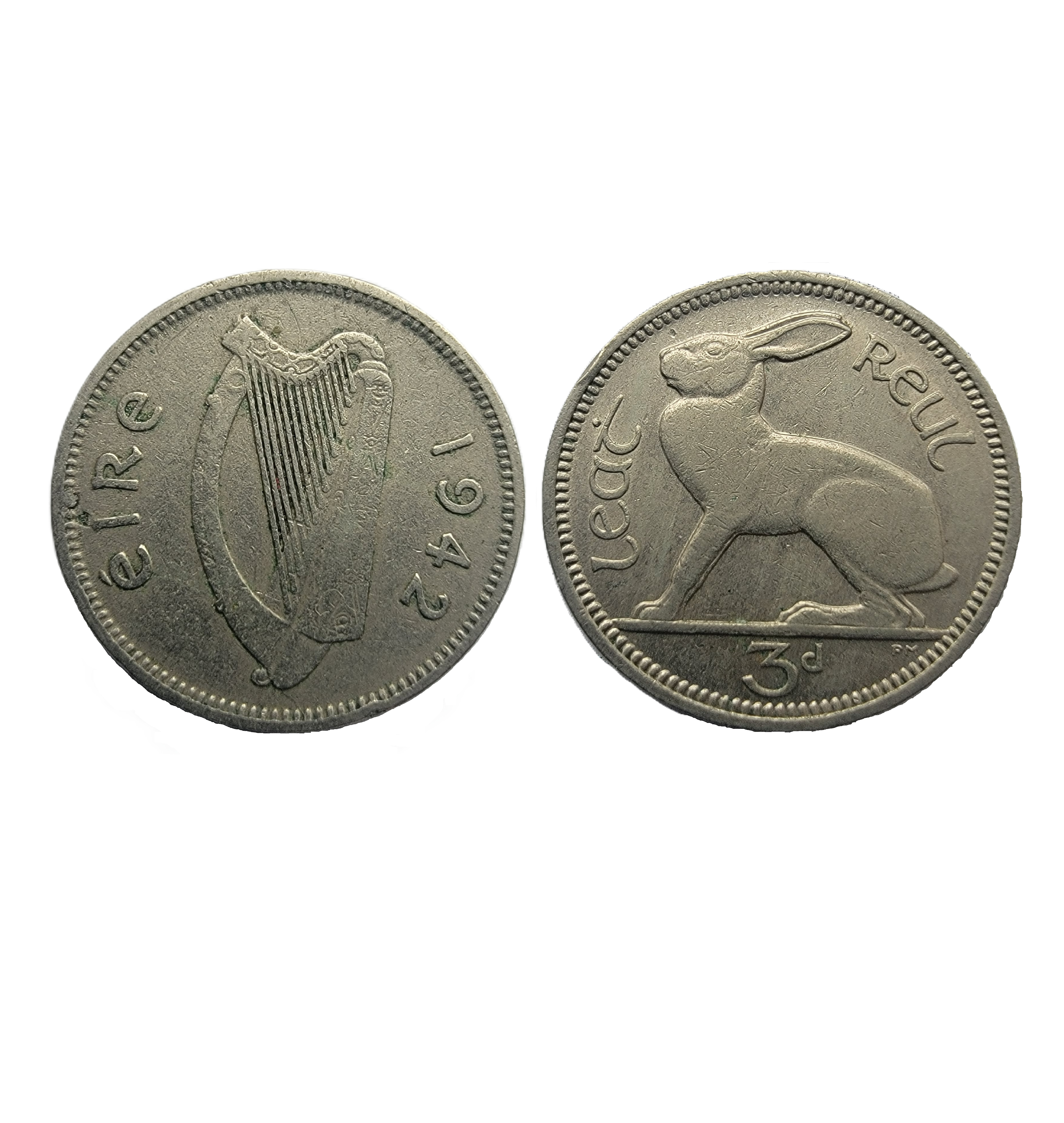 ½ Reul = 3 Pence (1942) — Ireland