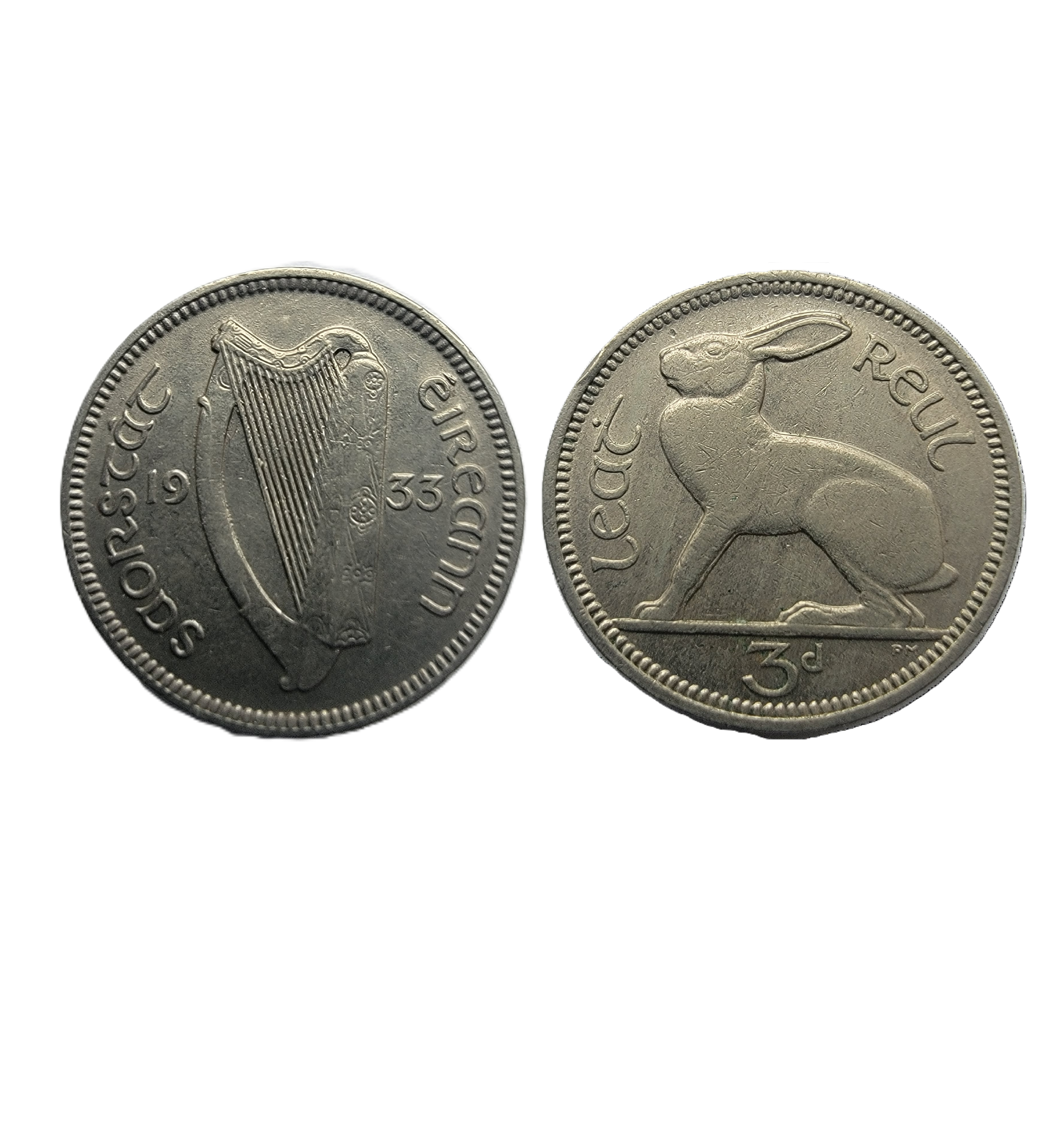 ½ Reul = 3 Pence (1933) — Ireland