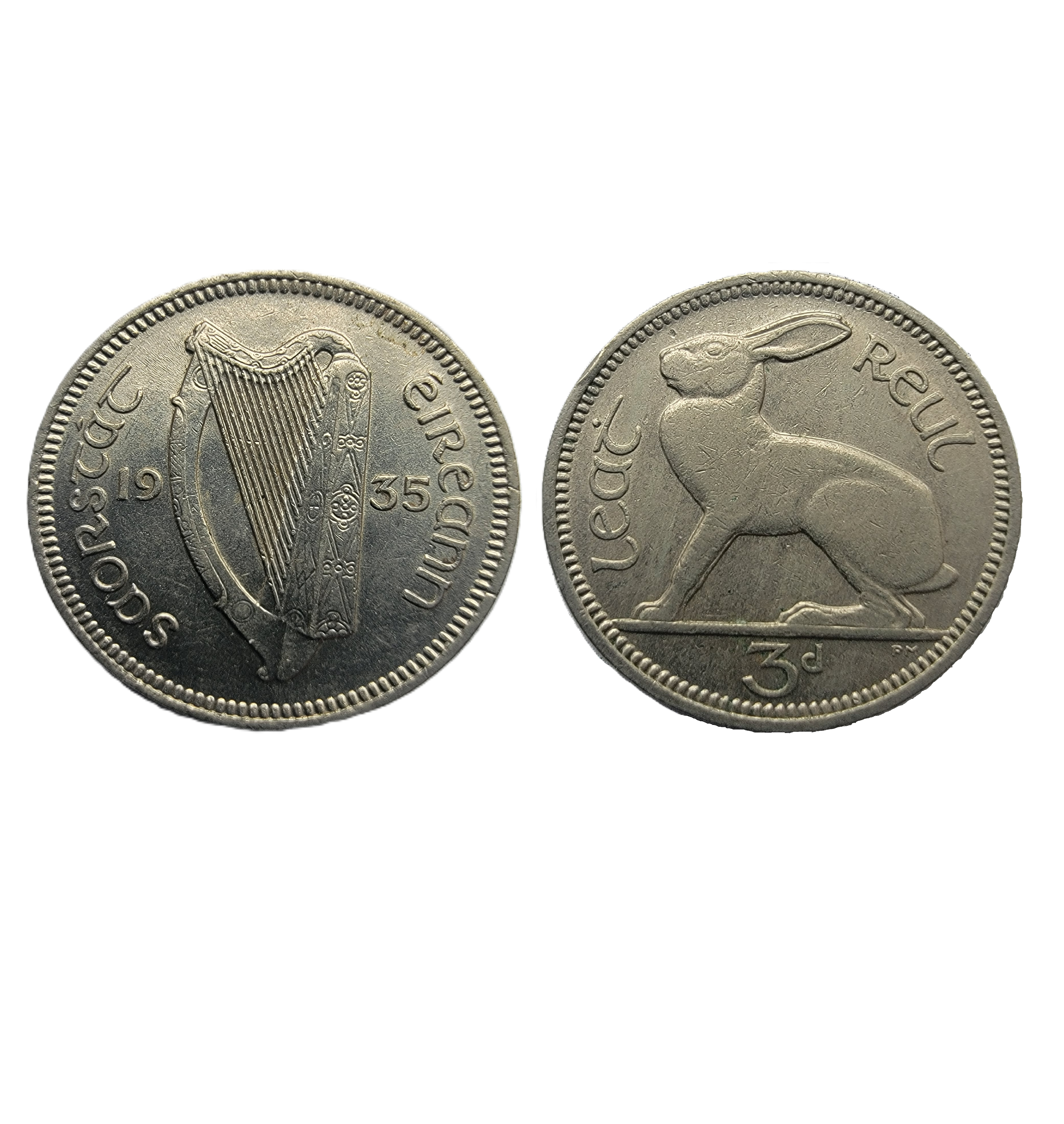 ½ Reul = 3 Pence (1935) — Ireland