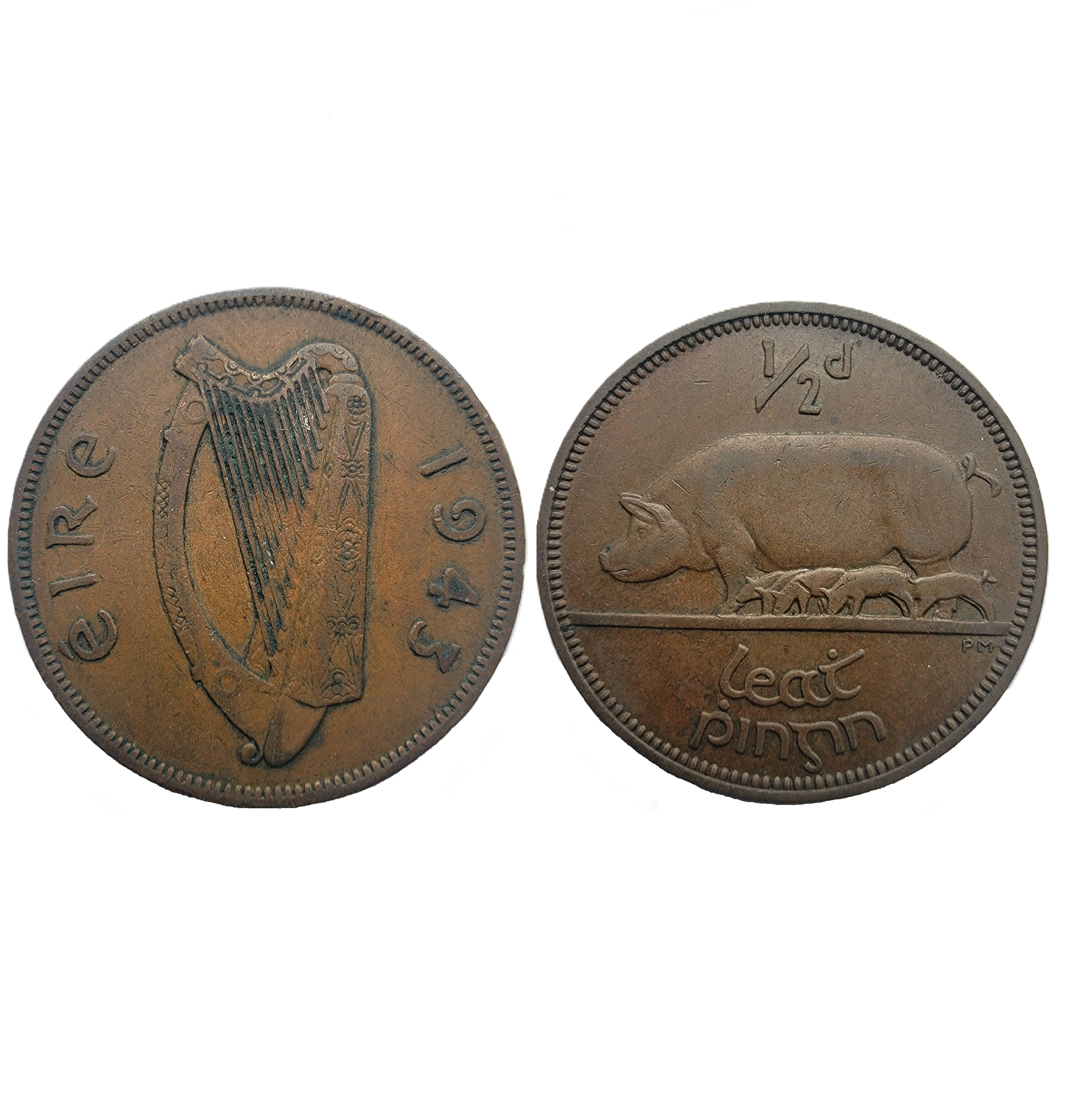 ½ Penny (1943) — Ireland